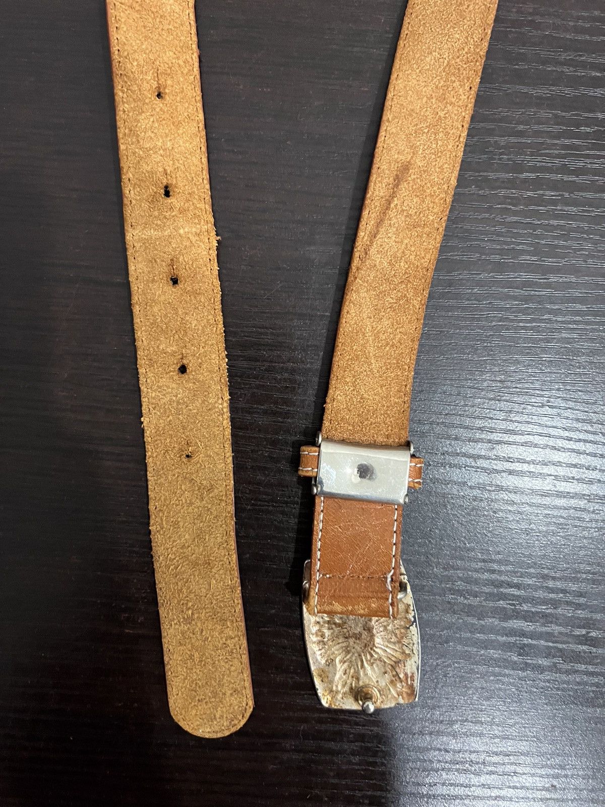 Leather Vintage Buckle Belt Size ONE SIZE - 9 Thumbnail