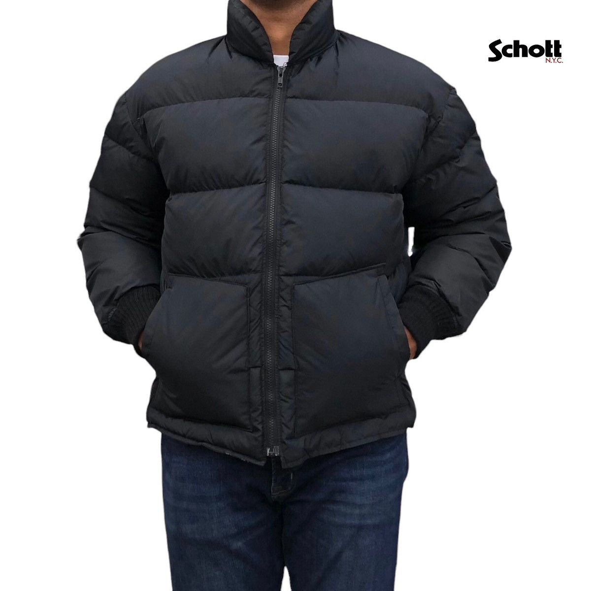 Schott Vintage Schott NYC Down Feather Puffer Jacket Made In USA 🇺🇸 Size US L / EU 52-54 / 3 - 1 Thumbnail