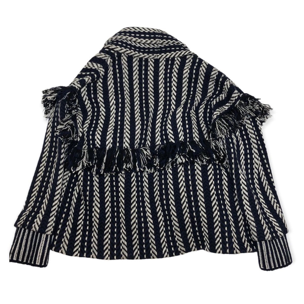 Burberry Burberry Prorsum Fringed Jacquard Herringbone Blanket Jacket Size S / US 4 / IT 40 - 2 Thumbnail