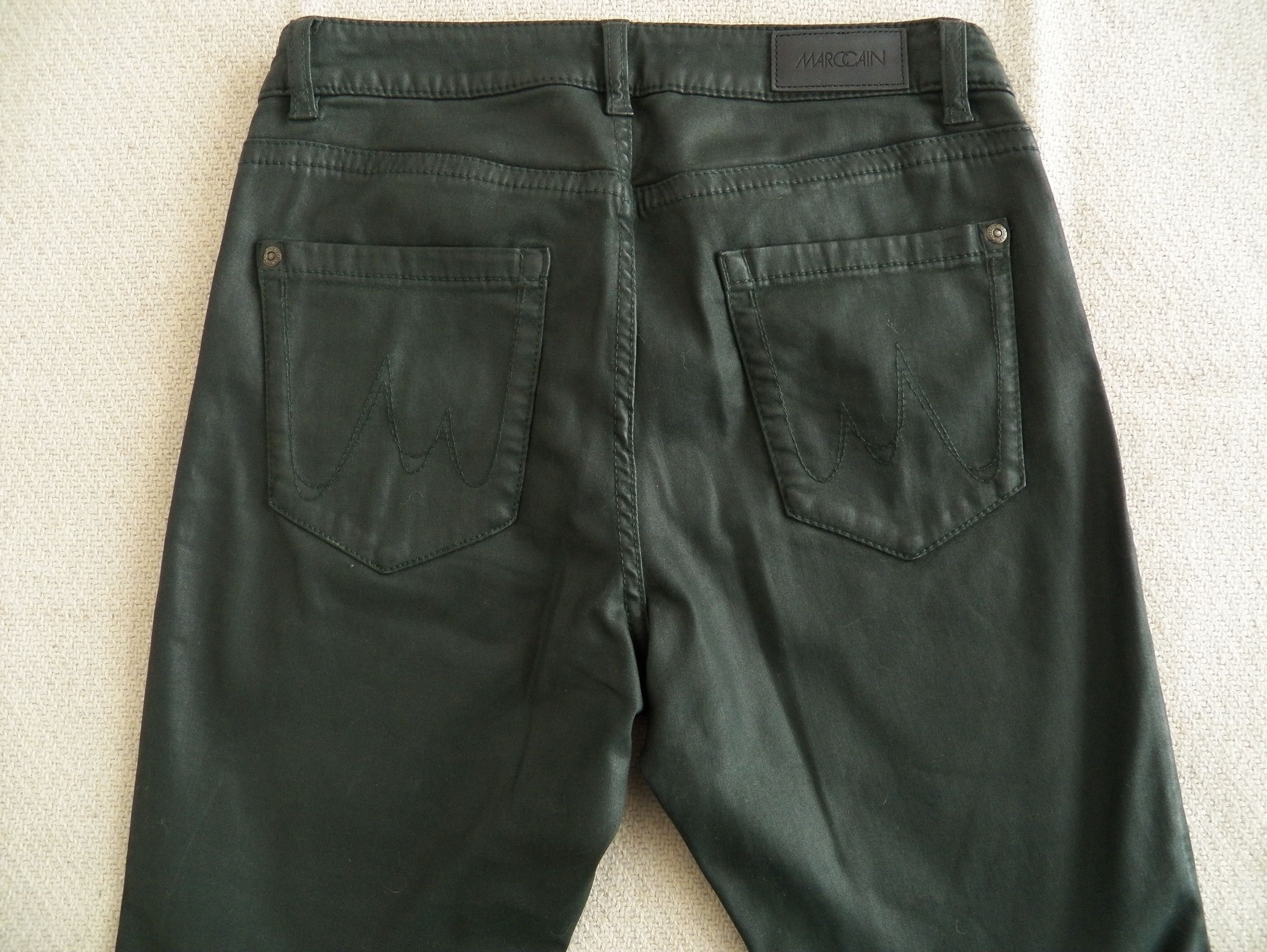 Other Marc Cain Jeans N2 Dark Green Coated Finish Skinny Mid Rise Size 28" / US 6 / IT 42 - 9 Thumbnail
