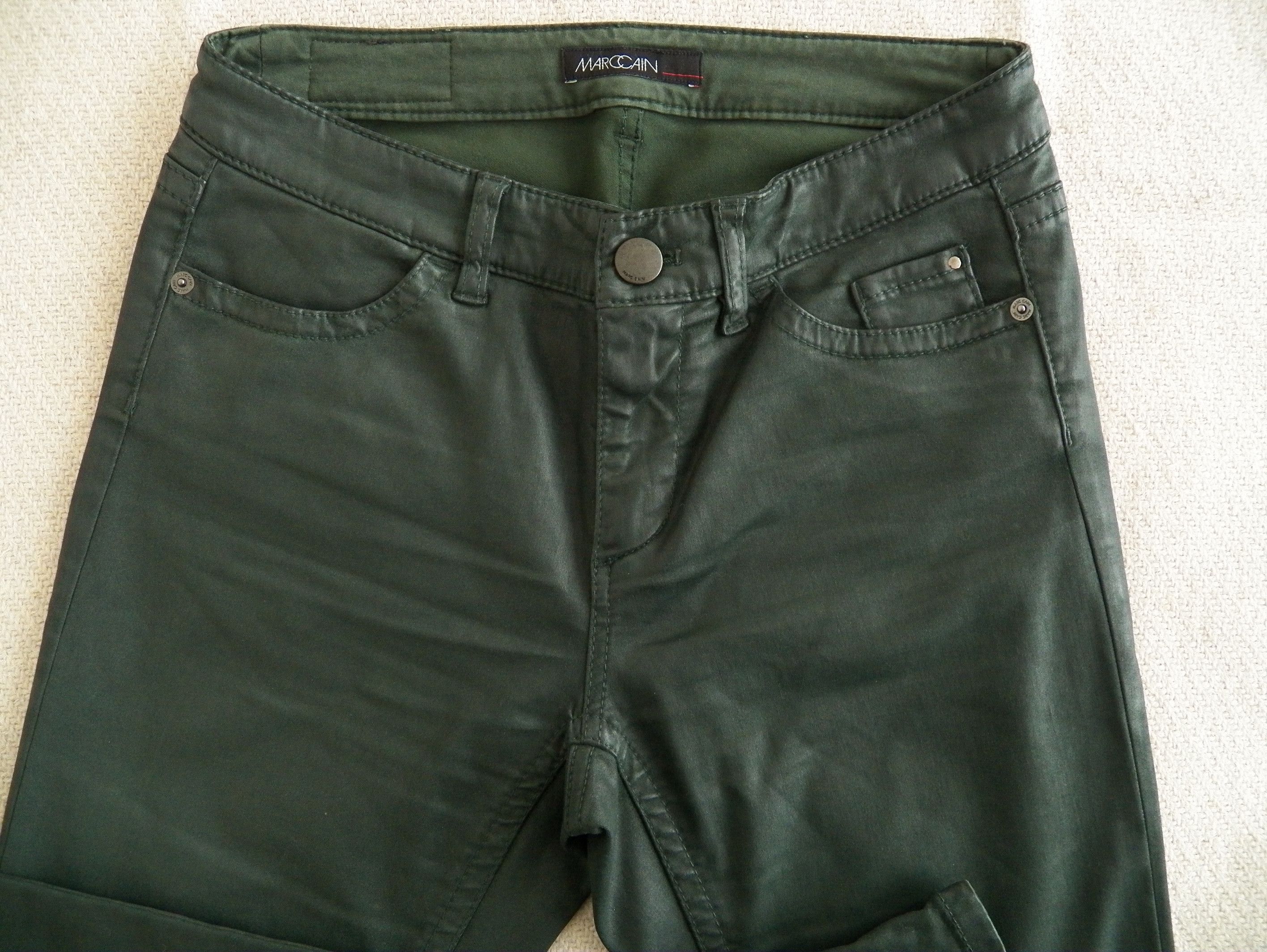 Other Marc Cain Jeans N2 Dark Green Coated Finish Skinny Mid Rise Size 28" / US 6 / IT 42 - 2 Thumbnail