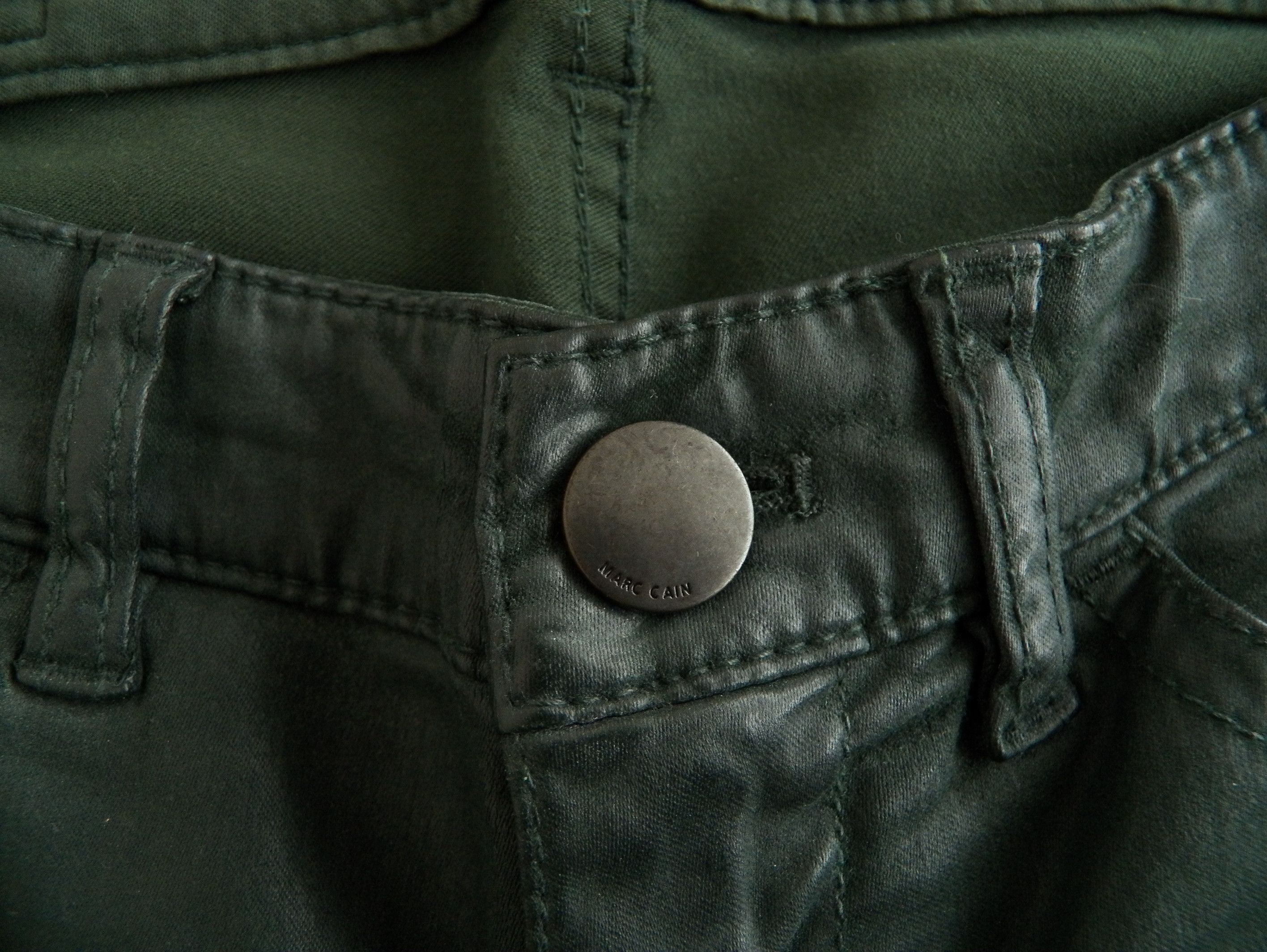 Other Marc Cain Jeans N2 Dark Green Coated Finish Skinny Mid Rise Size 28" / US 6 / IT 42 - 4 Thumbnail