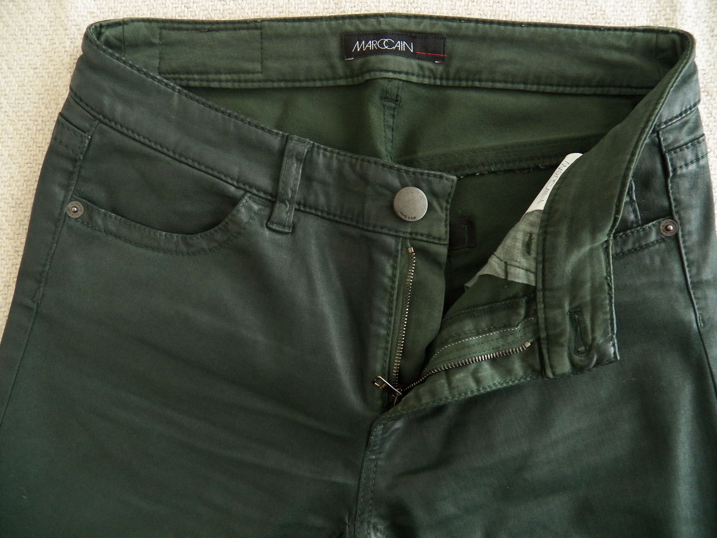 Other Marc Cain Jeans N2 Dark Green Coated Finish Skinny Mid Rise Size 28" / US 6 / IT 42 - 3 Thumbnail