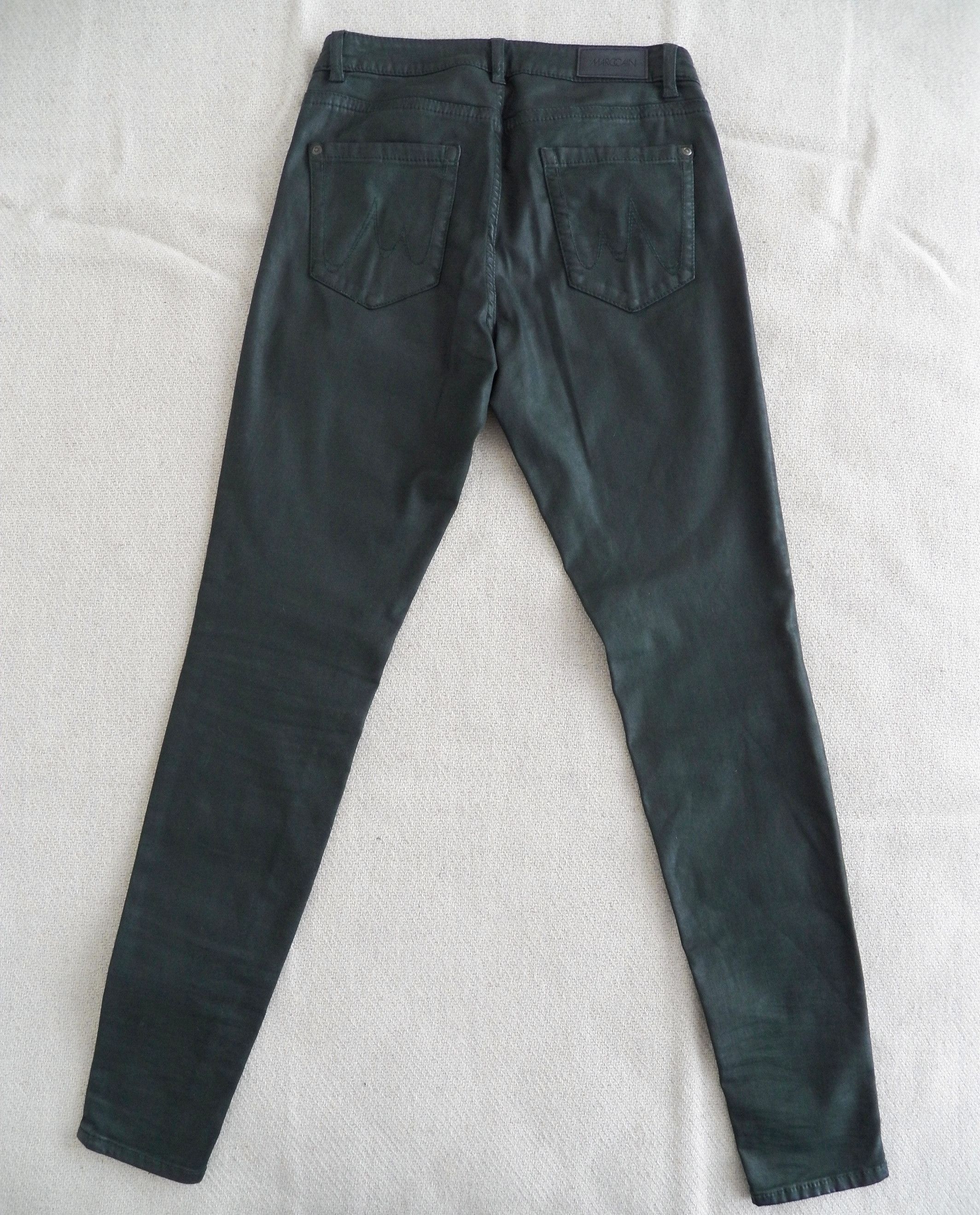 Other Marc Cain Jeans N2 Dark Green Coated Finish Skinny Mid Rise Size 28" / US 6 / IT 42 - 8 Thumbnail