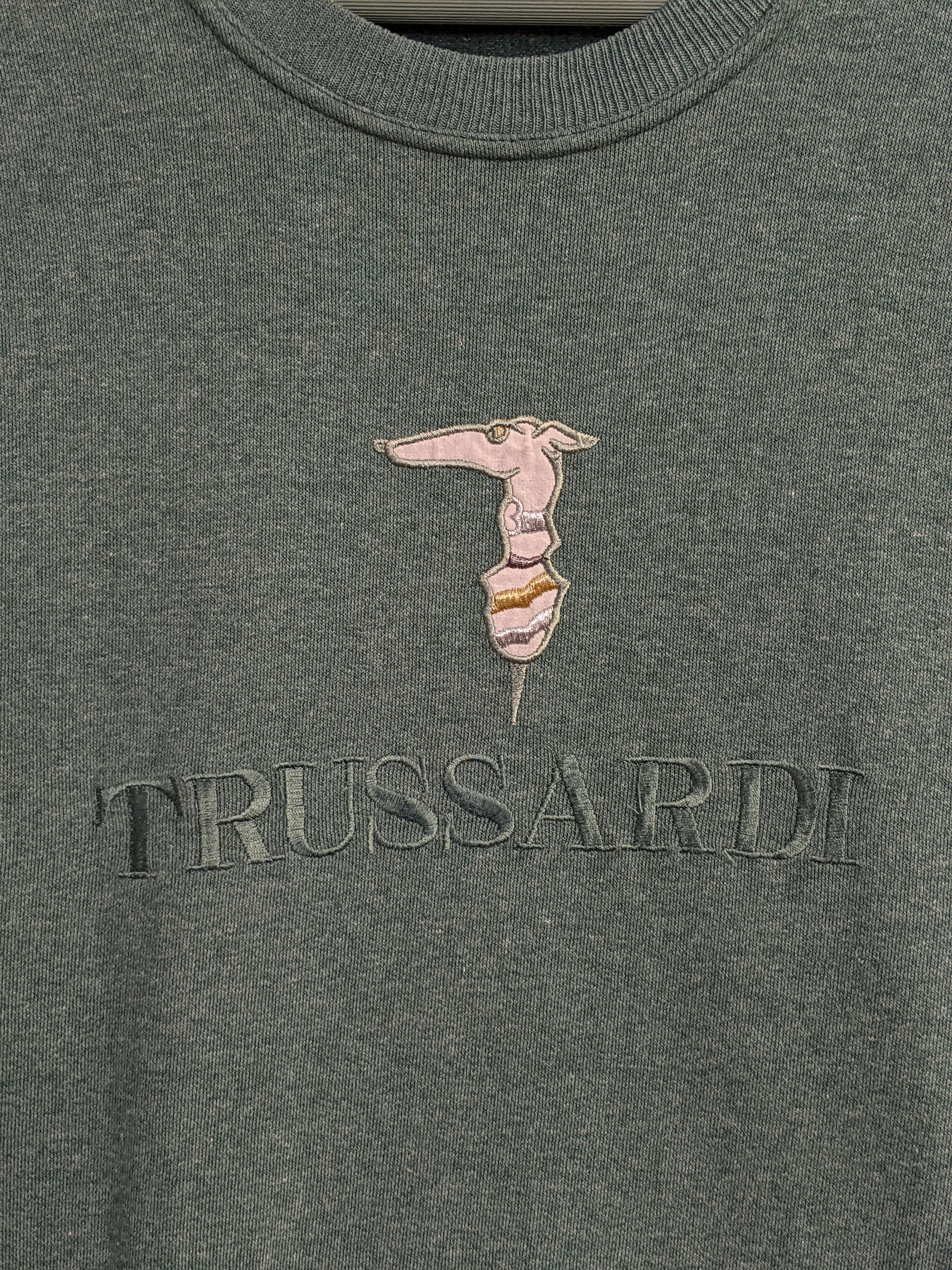 Trussardi Vintage Trussardi Embroidery Logo Sweatshirt Size US L / EU 52-54 / 3 - 3 Thumbnail