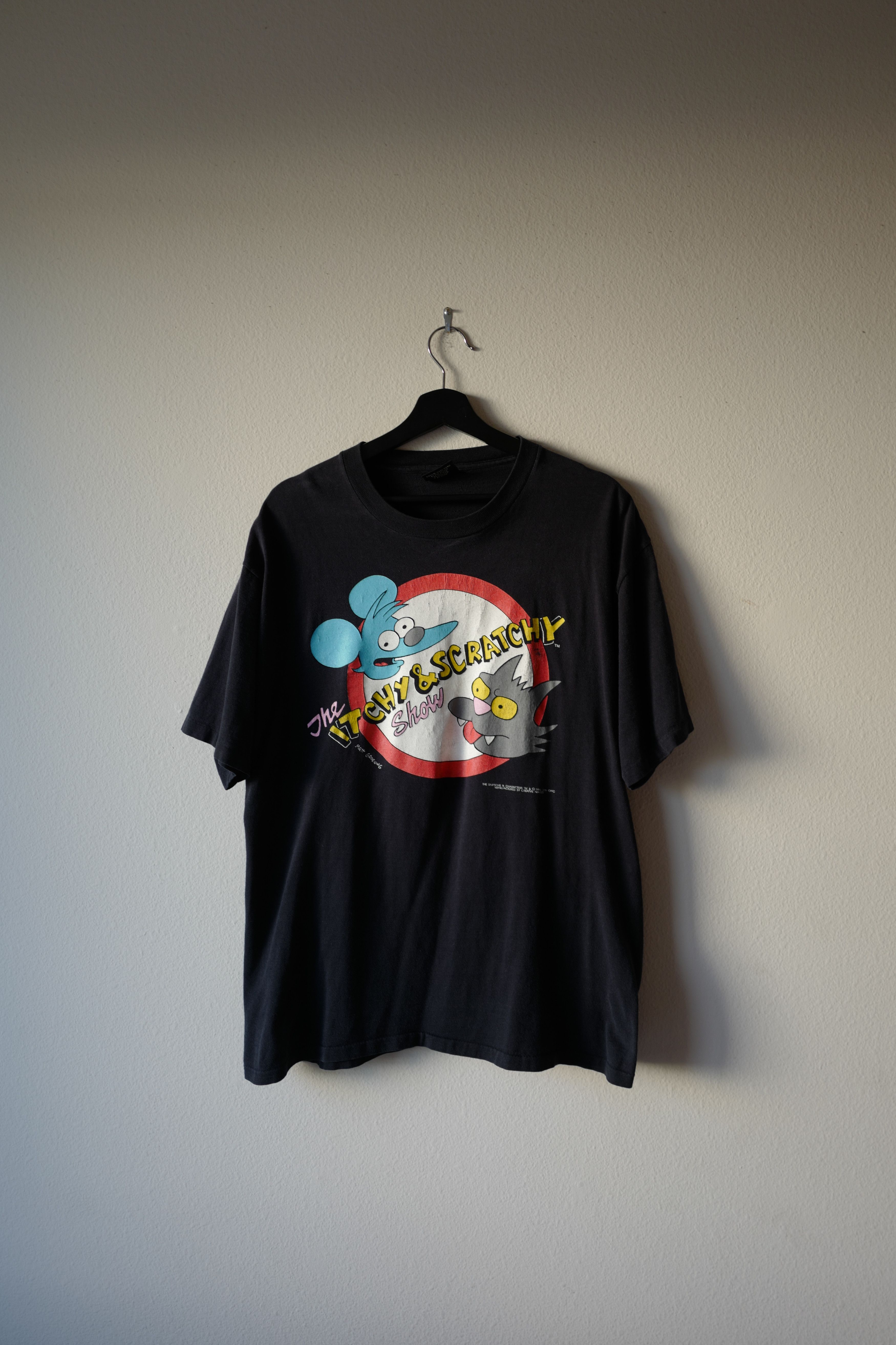 image of Movie x The Simpsons Vintage 1992 The Itchy & Scratchy Show in Black, Men's (Size XL)