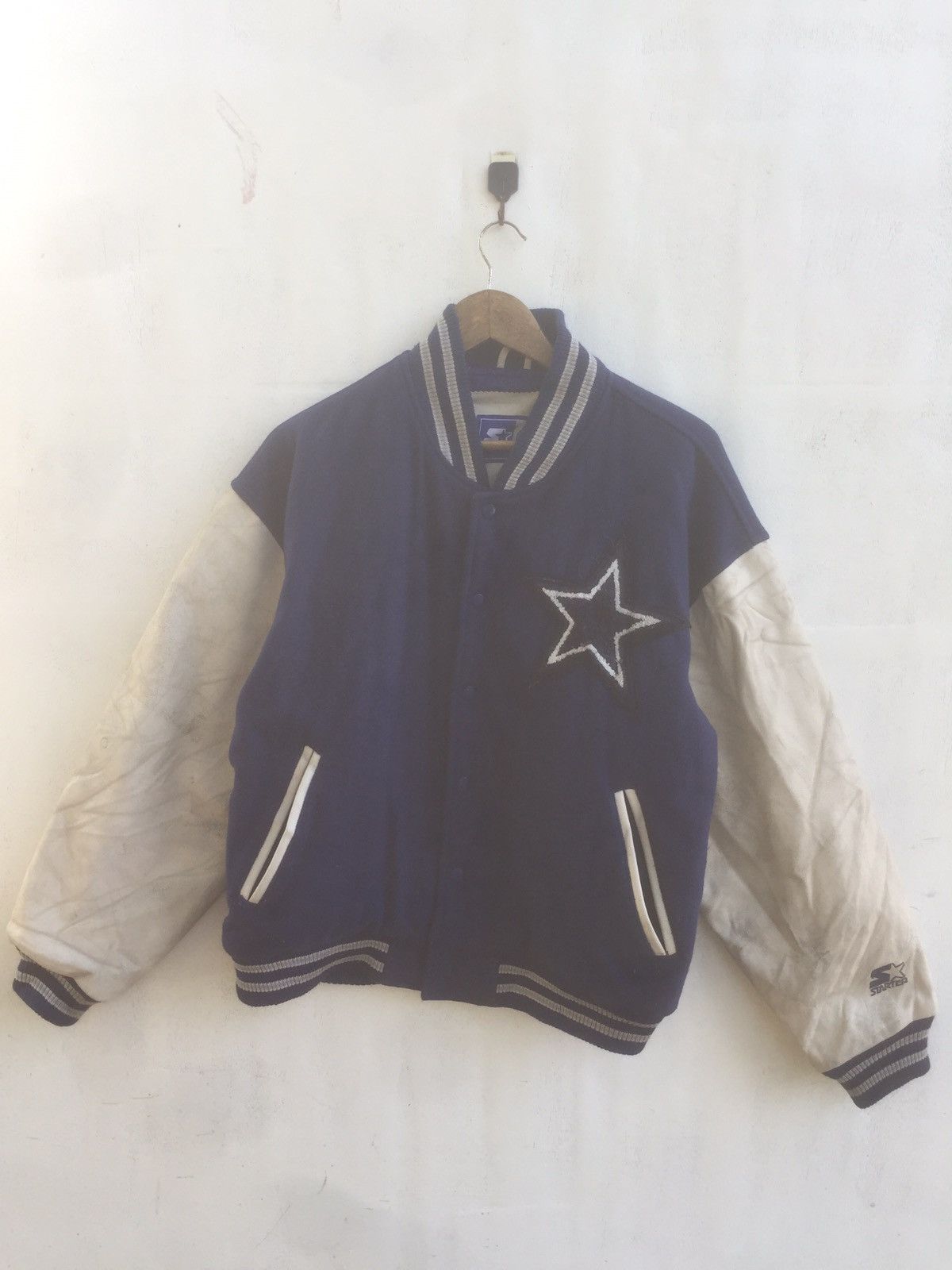 NFL COWBOYS STARTER NFL vintage 70s Sleeve Leather varsity Size US L / EU 52-54 / 3 - 3 Thumbnail