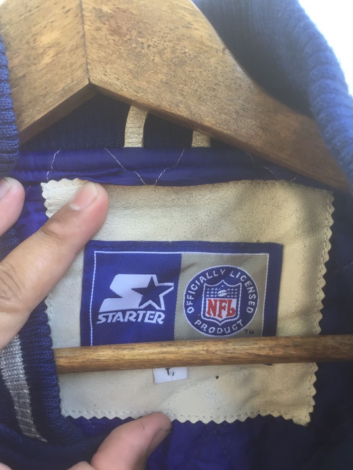 NFL COWBOYS STARTER NFL vintage 70s Sleeve Leather varsity Size US L / EU 52-54 / 3 - 6 Thumbnail