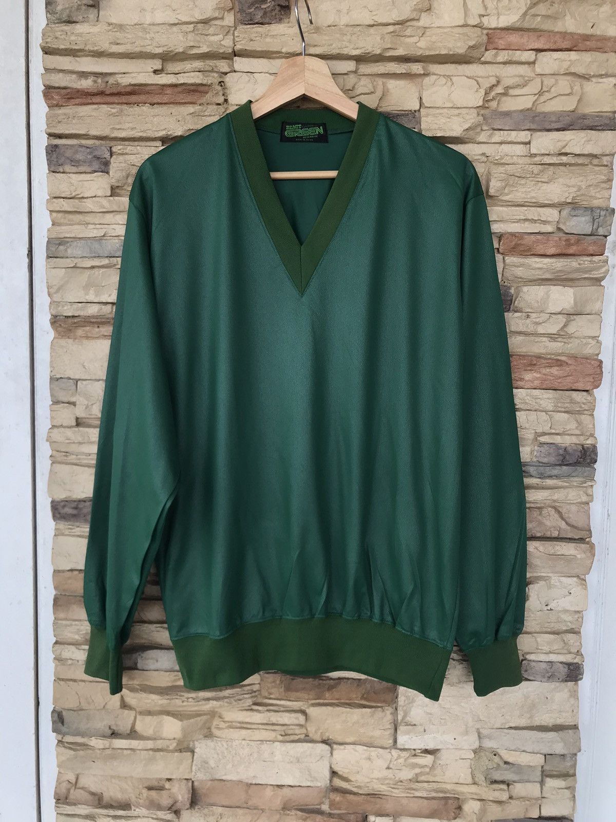 Japanese Brand Vintage Beaut Green by Sliver Ox V Neck Sweatshirts Size US L / EU 52-54 / 3 - 1 Thumbnail