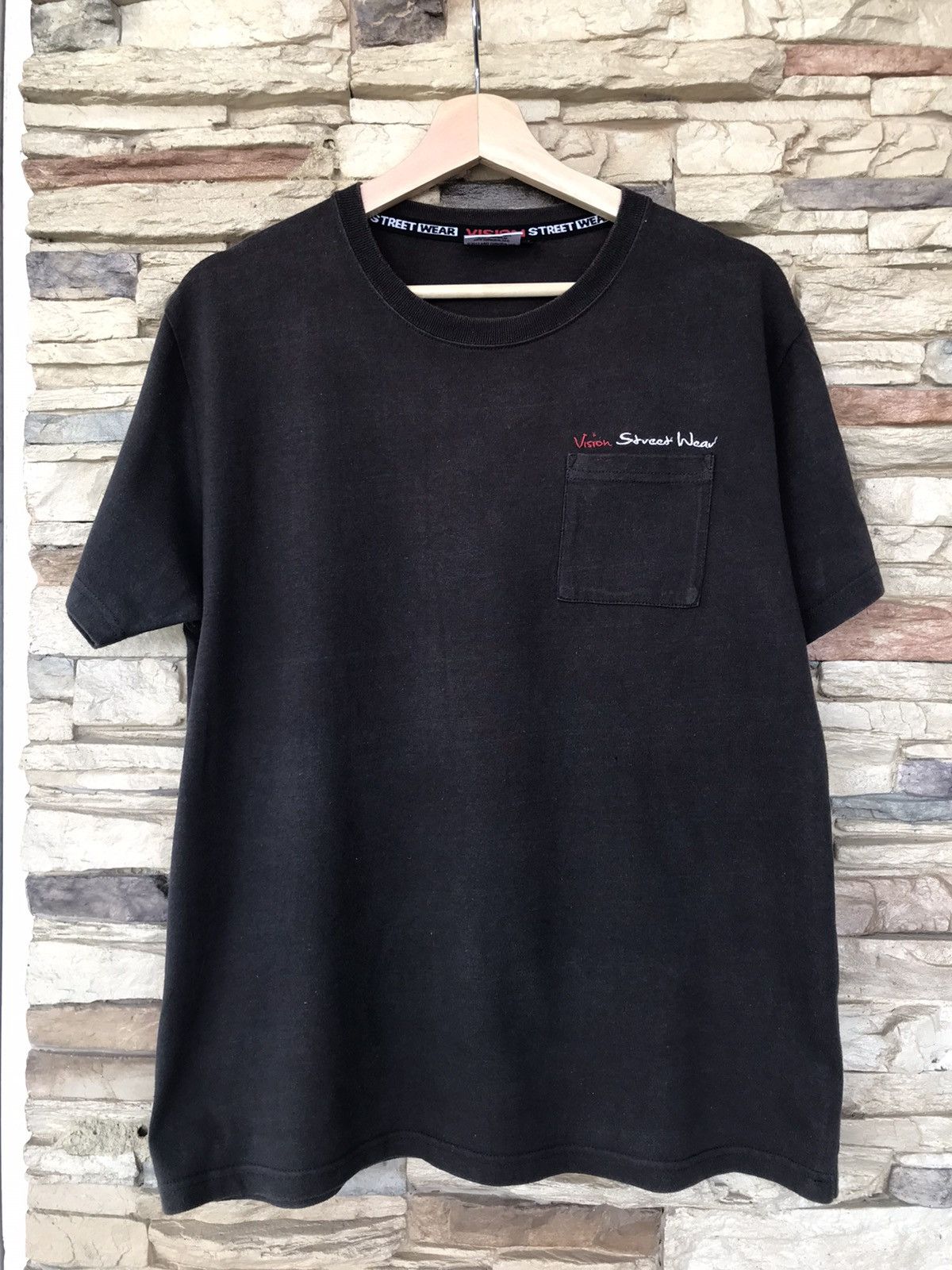 image of Vision Streetwear Pocket Tee in Grey, Men's (Size Medium)