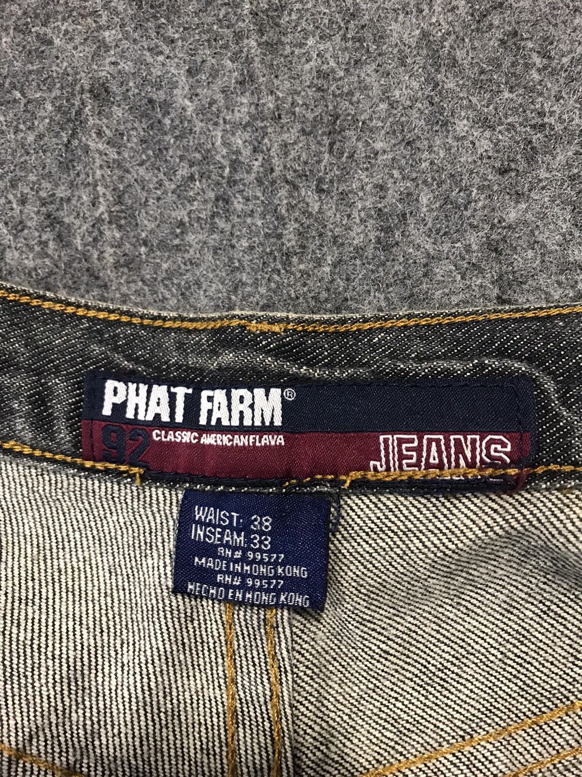 Japanese Brand × Vintage Phat Farm Jeans Faded Denim Jeans Indigo Straight Cut Size US 36 / EU 52 - 10 Thumbnail