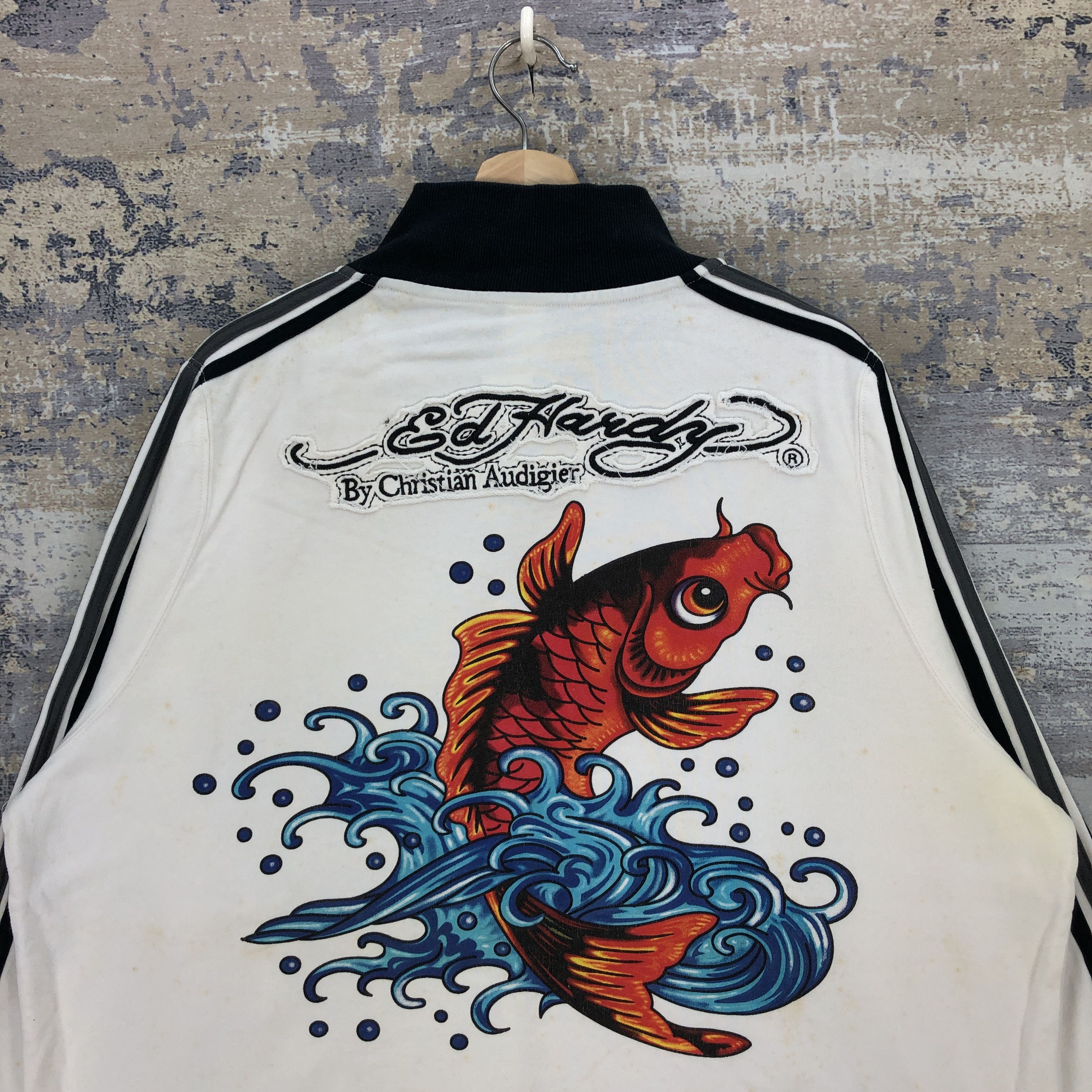 Christian Audigier × Ed Hardy × Vintage Ed Hardy Sweater Koi Fish Sukajan Ed Hardy Sweater Size US XL / EU 56 / 4 - 3 Thumbnail