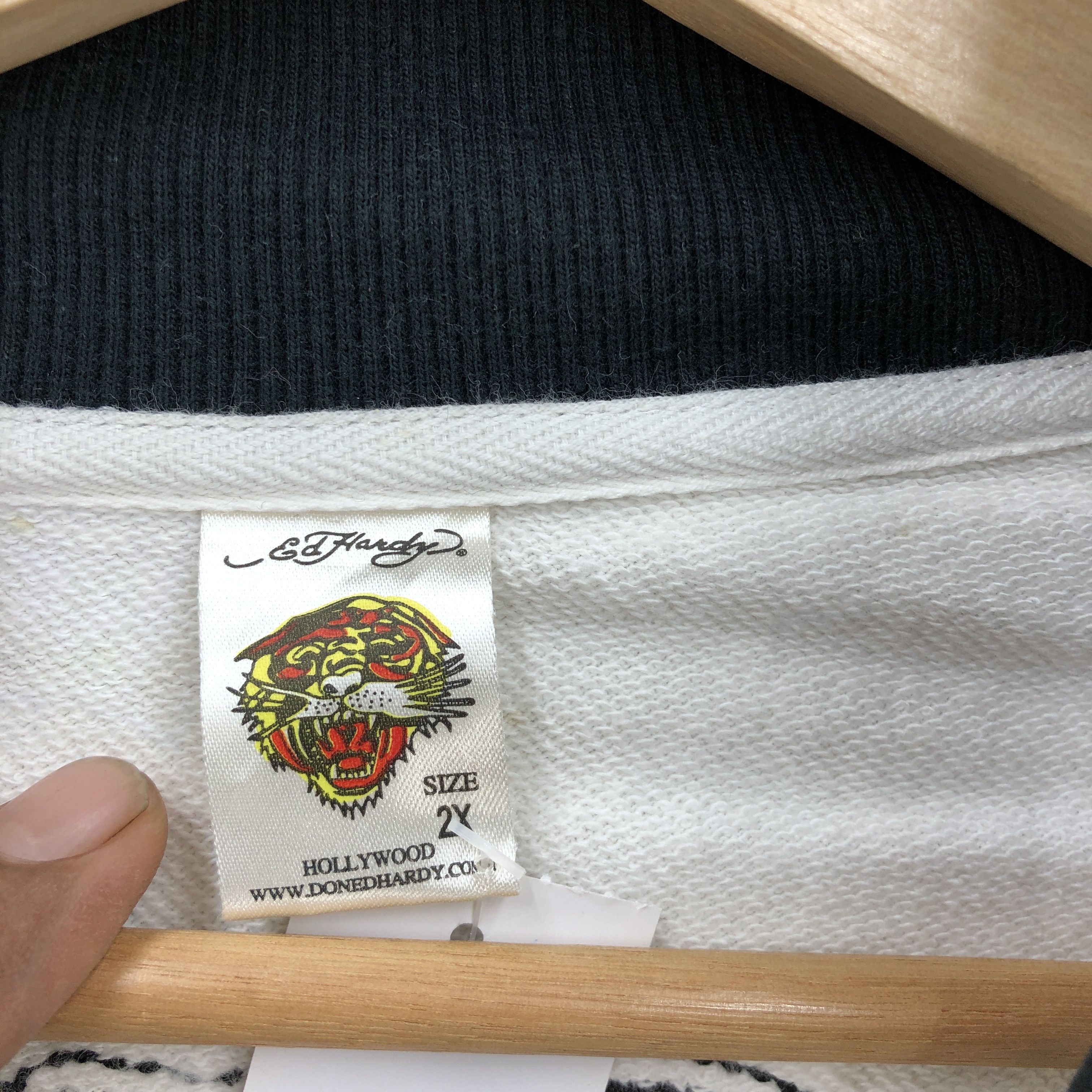 Christian Audigier × Ed Hardy × Vintage Ed Hardy Sweater Koi Fish Sukajan Ed Hardy Sweater Size US XL / EU 56 / 4 - 9 Thumbnail