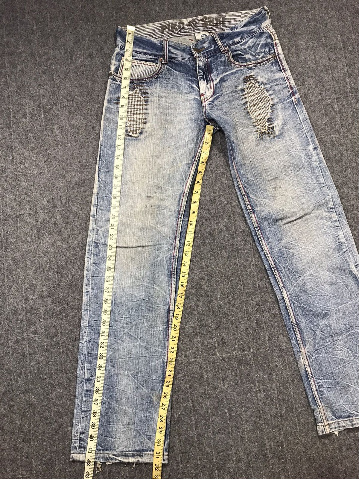 Japanese Brand × Vintage Piko Aloha Surf Distressed Denim Jeans Indigo Size US 32 / EU 48 - 15 Thumbnail