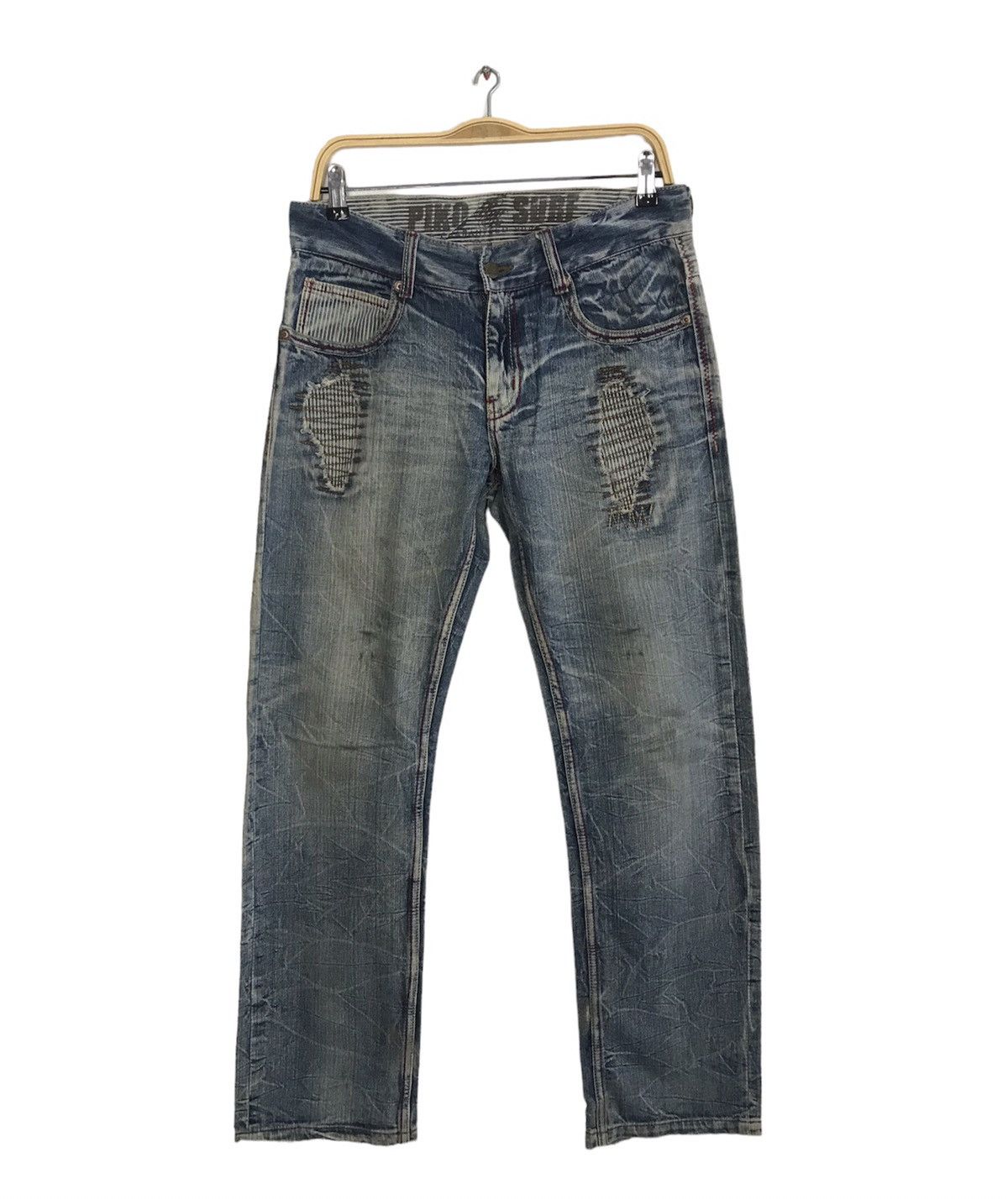 Japanese Brand × Vintage Piko Aloha Surf Distressed Denim Jeans Indigo Size US 32 / EU 48 - 1 Thumbnail