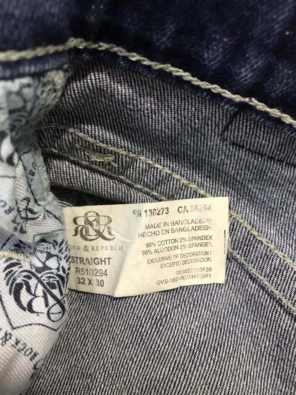 Rock & Republic × Vintage Hype 90s Rock & Republic Jeans Indigo Denim Straight Cut Size US 32 / EU 48 - 10 Thumbnail