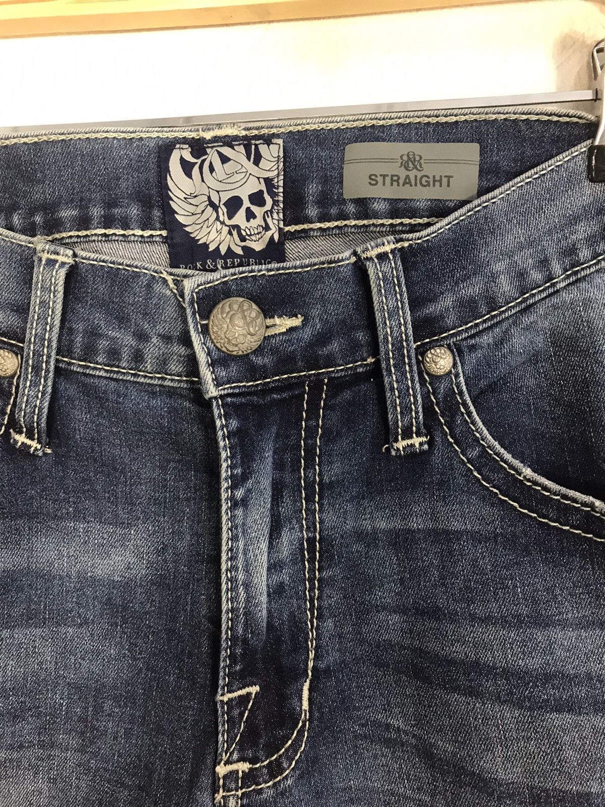 Rock & Republic × Vintage Hype 90s Rock & Republic Jeans Indigo Denim Straight Cut Size US 32 / EU 48 - 5 Thumbnail