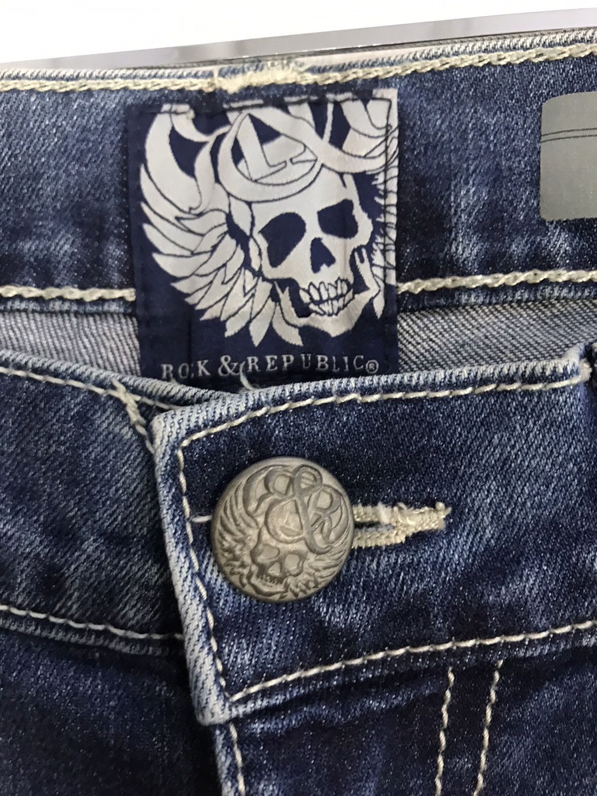 Rock & Republic × Vintage Hype 90s Rock & Republic Jeans Indigo Denim Straight Cut Size US 32 / EU 48 - 7 Thumbnail