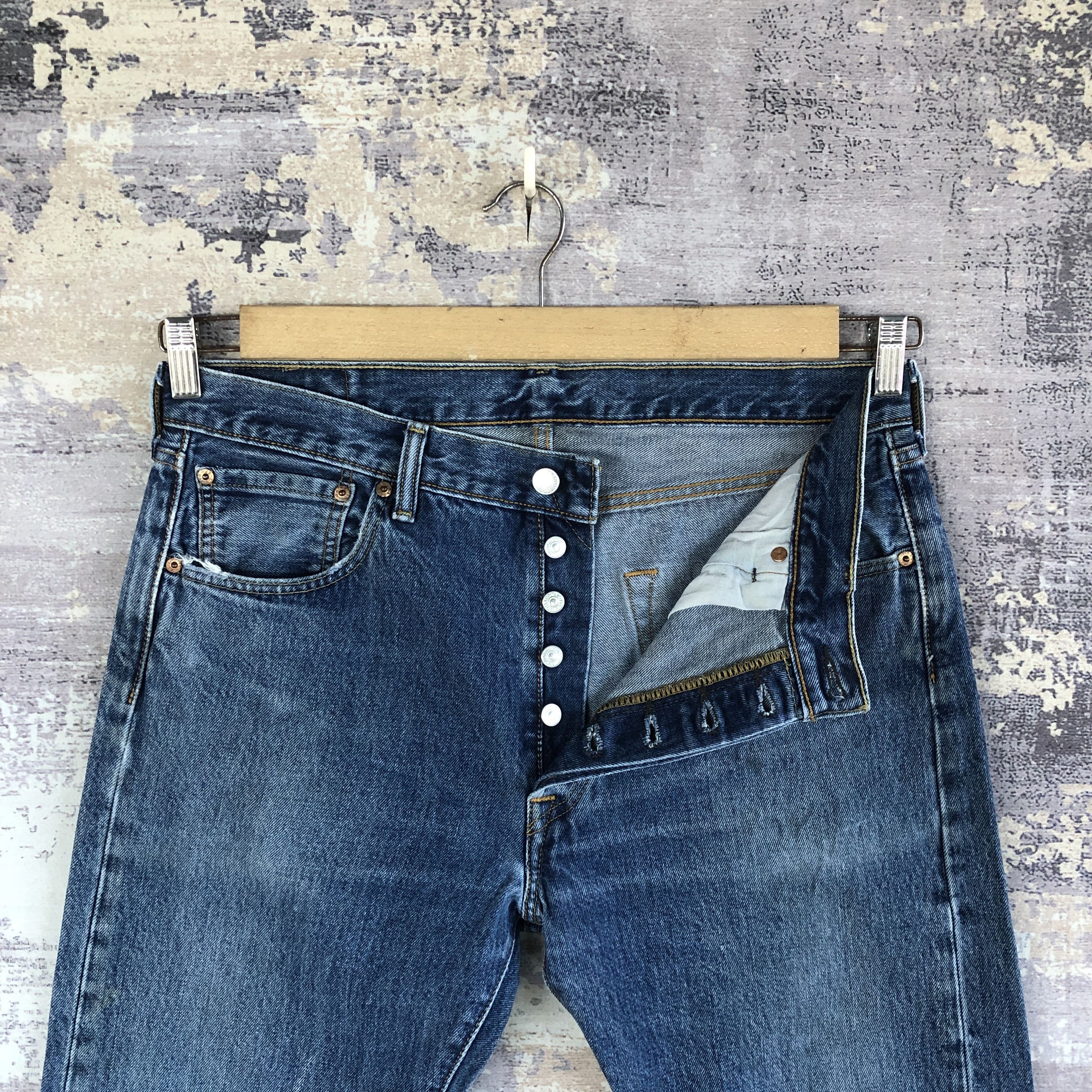 Levi's × Vintage Vintage Levis 501 Distressed Jeans Levi's Blue Wash Denim Size US 34 / EU 50 - 6 Thumbnail