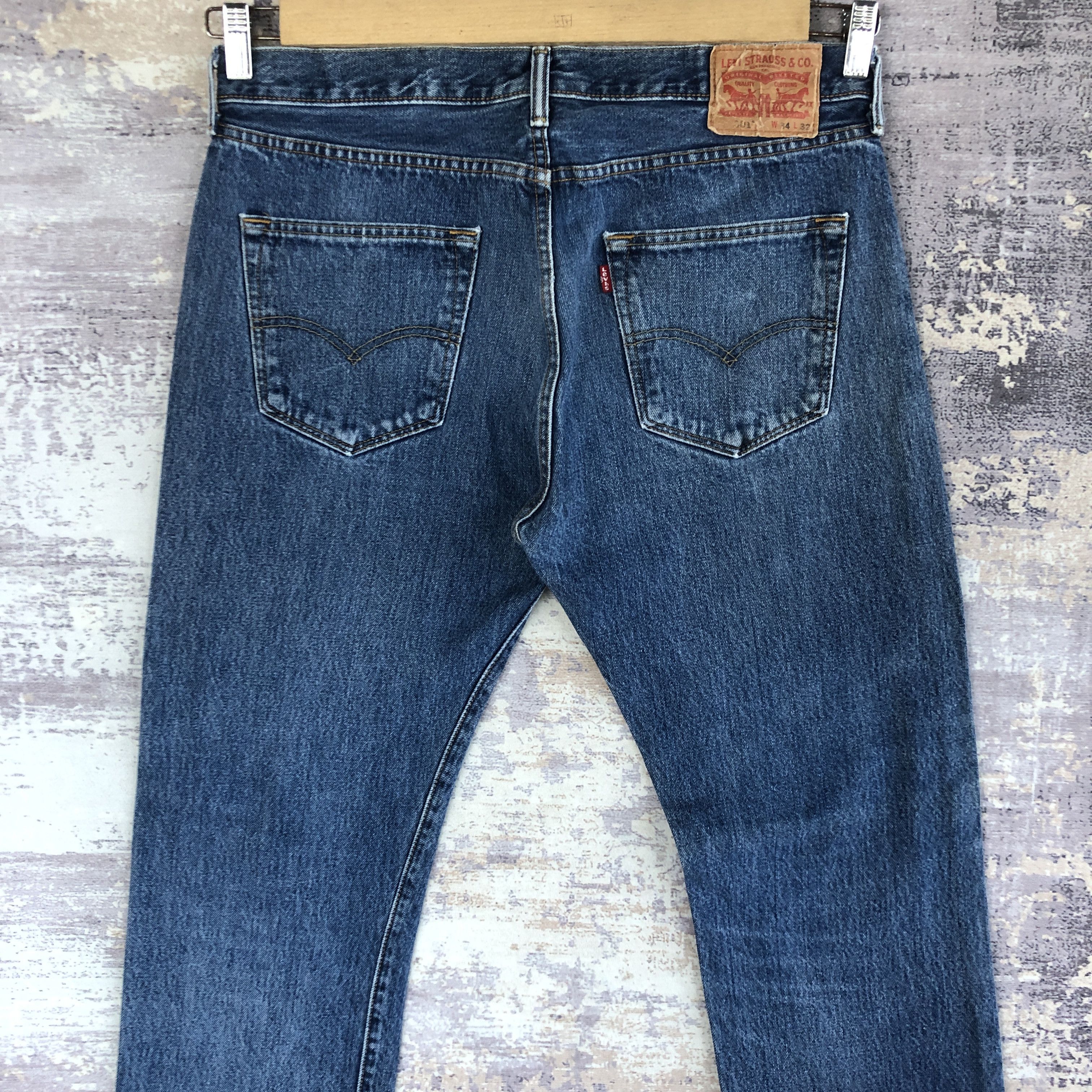 Levi's × Vintage Vintage Levis 501 Distressed Jeans Levi's Blue Wash Denim Size US 34 / EU 50 - 4 Thumbnail