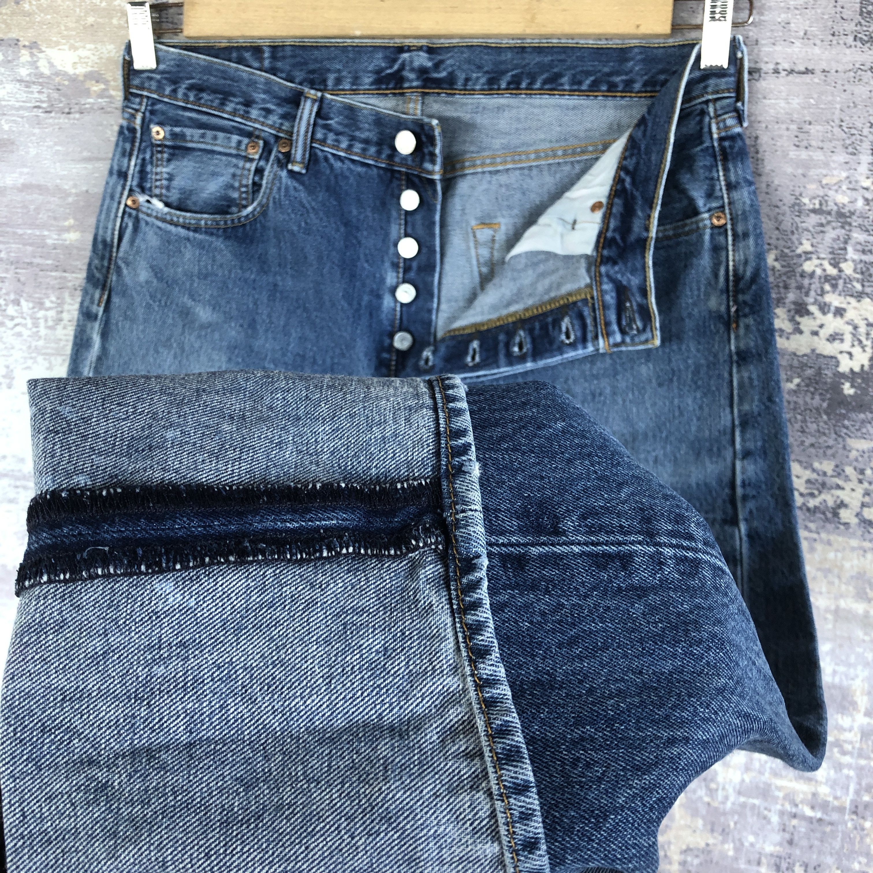 Levi's × Vintage Vintage Levis 501 Distressed Jeans Levi's Blue Wash Denim Size US 34 / EU 50 - 8 Thumbnail