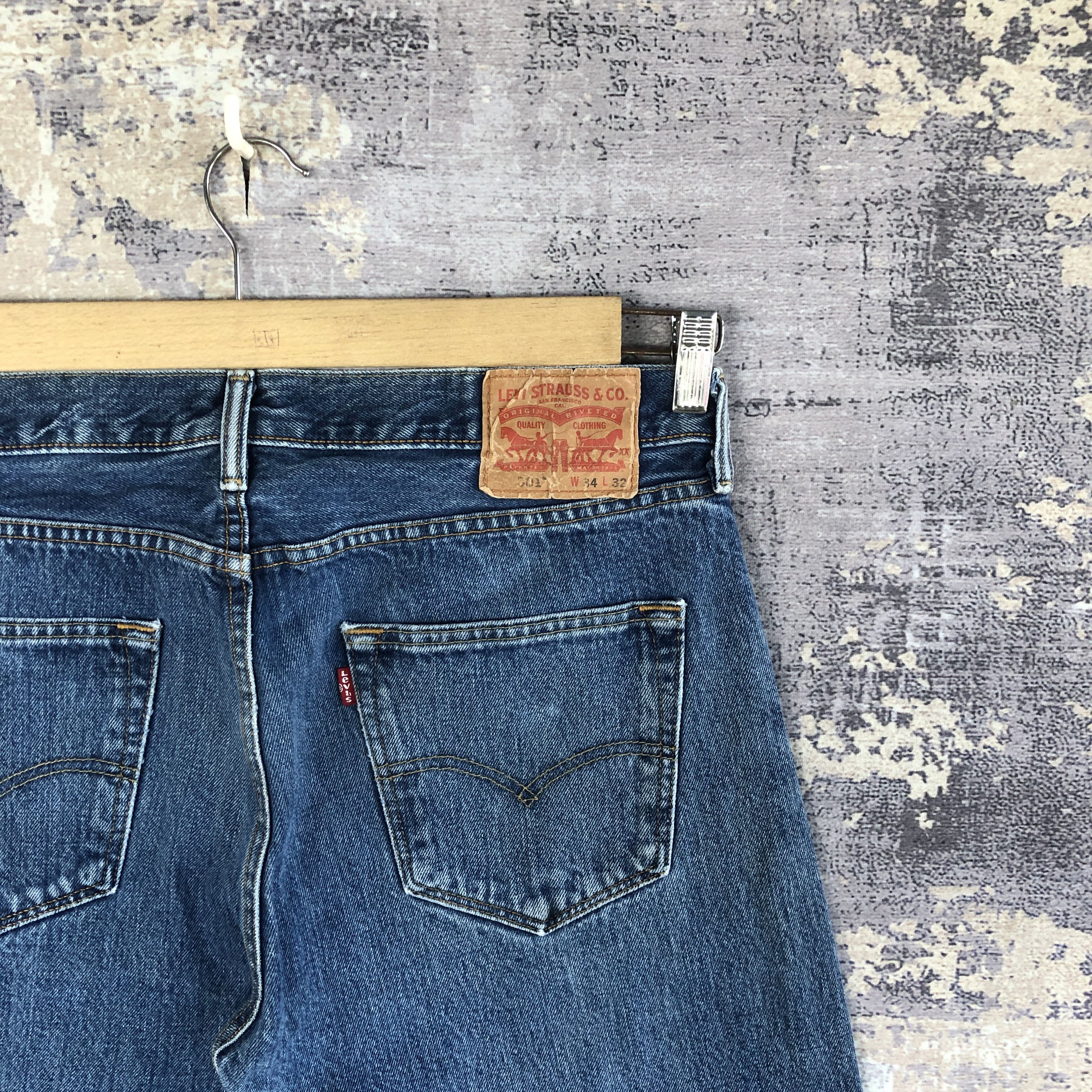 Levi's × Vintage Vintage Levis 501 Distressed Jeans Levi's Blue Wash Denim Size US 34 / EU 50 - 5 Thumbnail