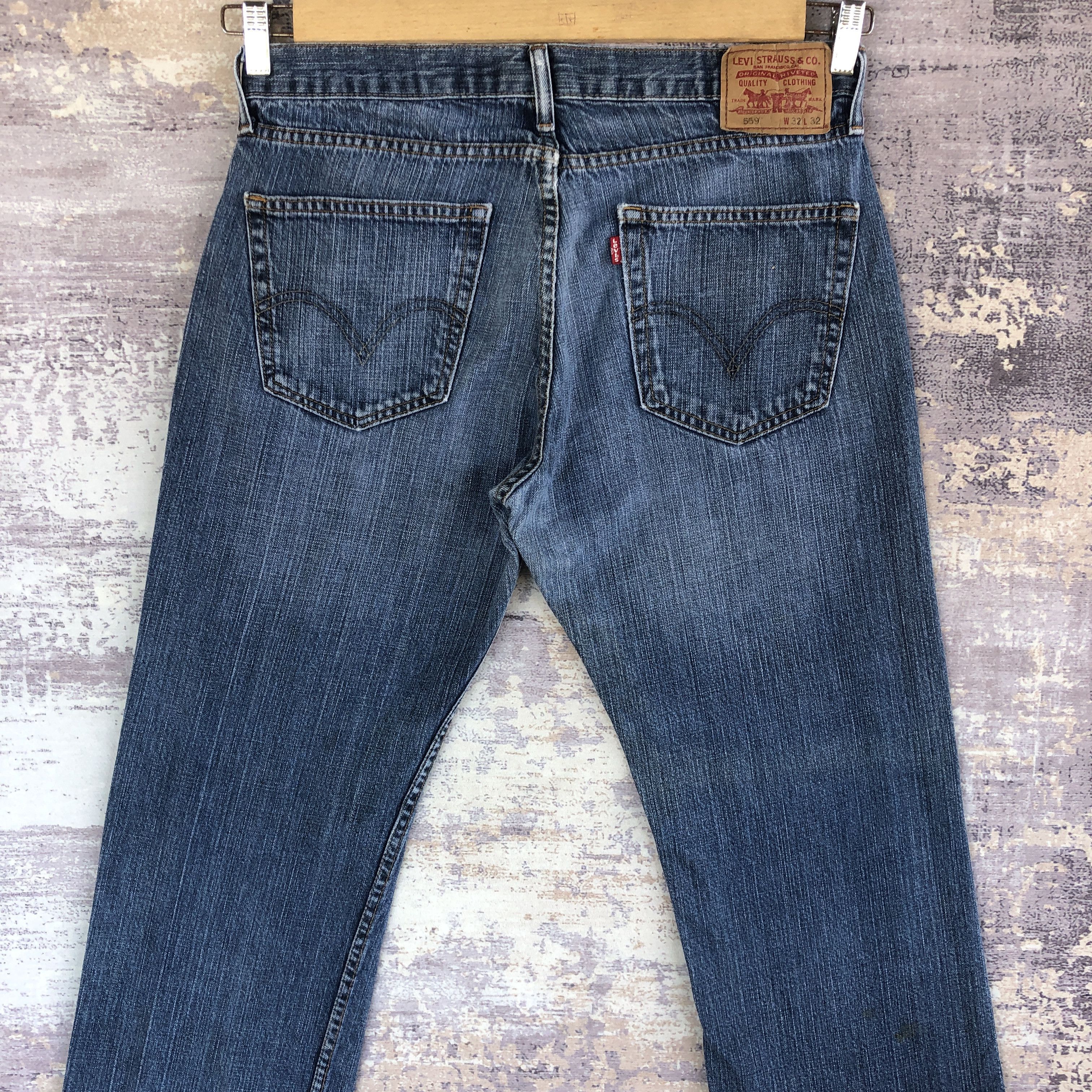 Levi's × Vintage Vintage Levis 559 Straight Cut Faded Blue Jeans Levi's Denim Size US 34 / EU 50 - 4 Thumbnail