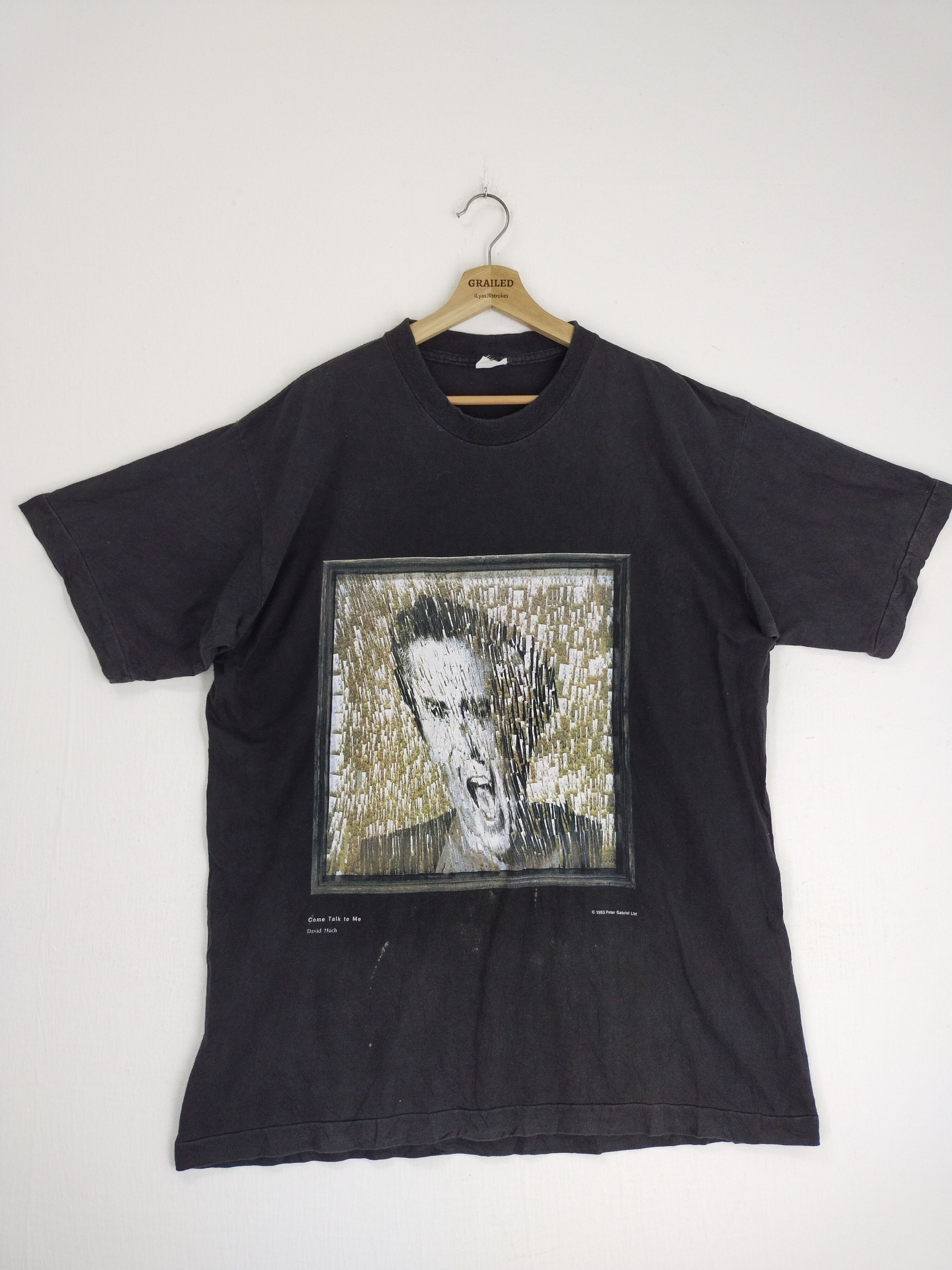 image of Band Tees x Tour Tee Vintage 90's Bootleg Peter Gabriel Us Tour Shirt Tee in Black (Size Large)