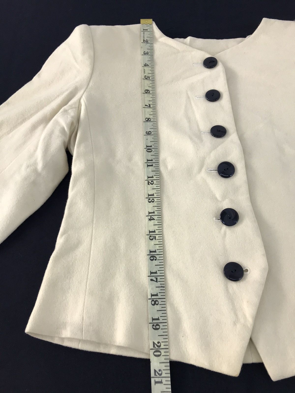 Vintage Yves Saint Laurent Diffusion Femme Crop Coat Jacket R381j Size M / US 6-8 / IT 42-44 - 10 Thumbnail