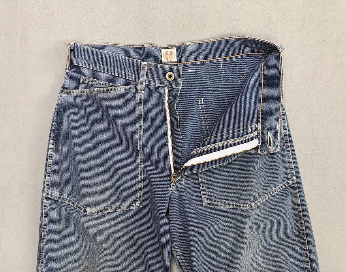 Japanese Brand Blue Way Hickory Stripes Workwear Pants Size US 30 / EU 46 - 4 Thumbnail