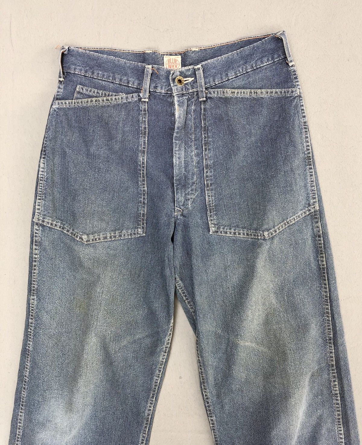 Japanese Brand Blue Way Hickory Stripes Workwear Pants Size US 30 / EU 46 - 1 Thumbnail