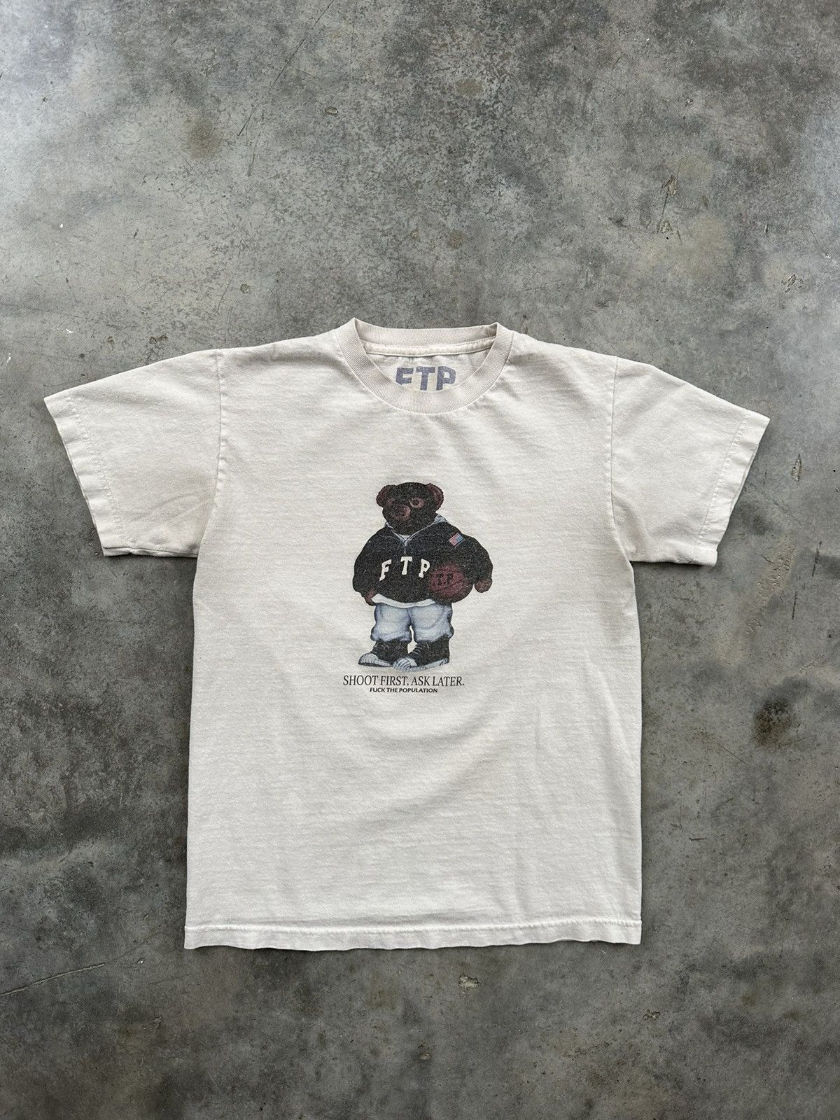 Fuck The Population GRAIL Fuck The Population 2014 Polo Bear Tee " Shoot First " Size US S / EU 44-46 / 1 - 1 Thumbnail