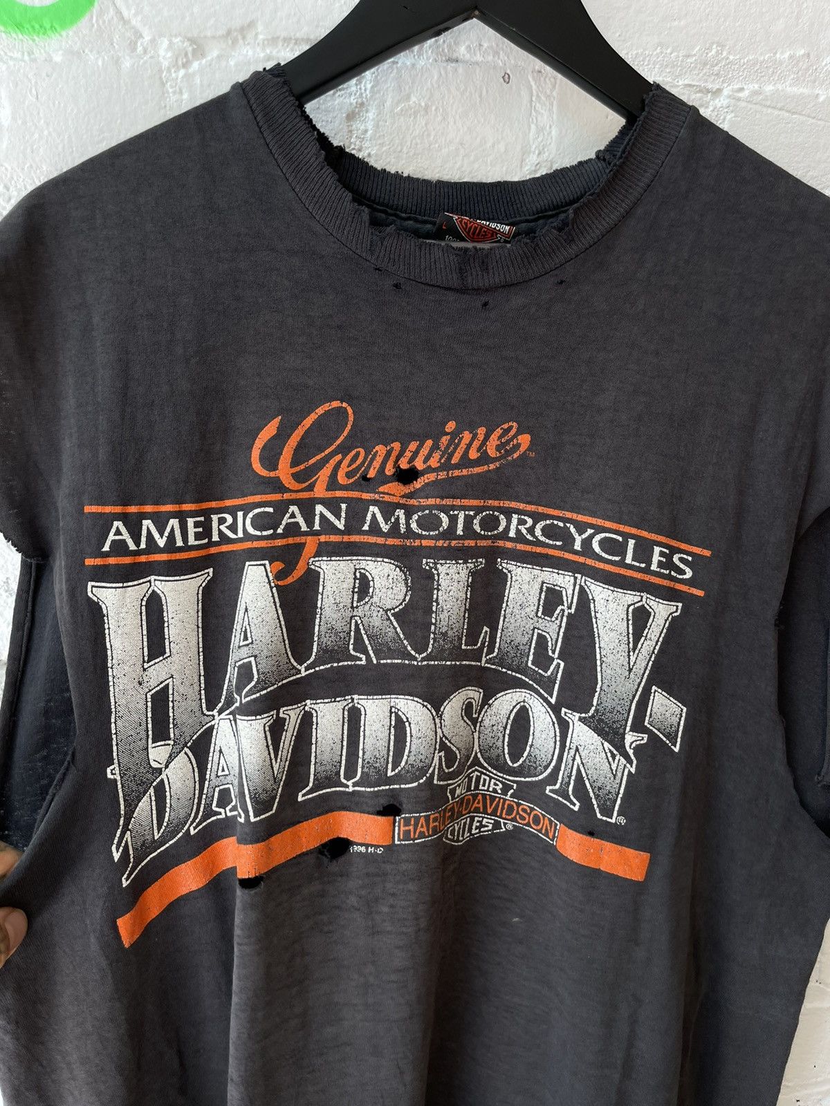 Harley Davidson × Vintage Vintage THRASHED Harley Davidson Tank Top Sleeveless Shirt Size US L / EU 52-54 / 3 - 2 Thumbnail