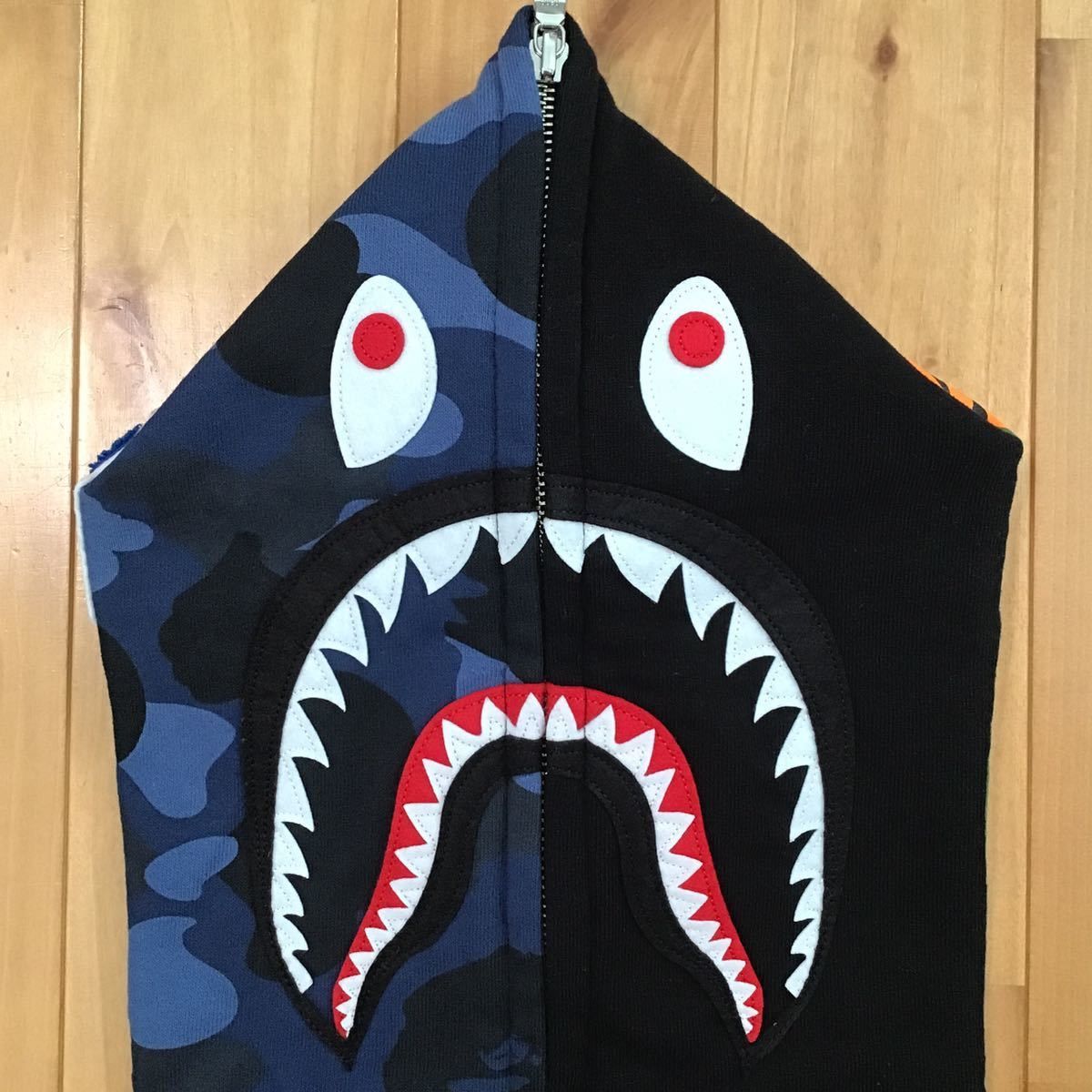 Bape BAPE blue camo x black shark full zip hoodie ape Size US S / EU 44-46 / 1 - 2 Thumbnail