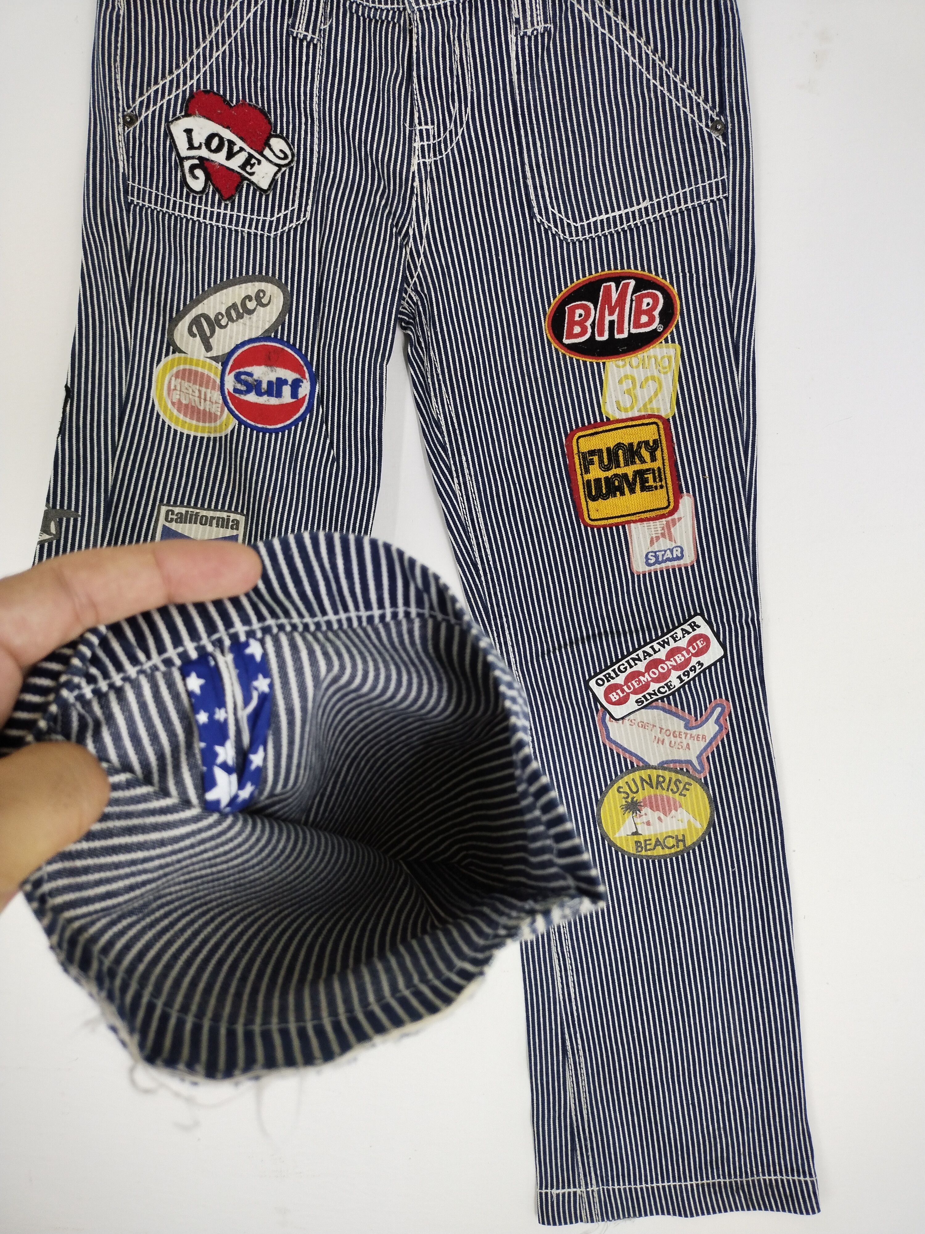 Japanese Brand Vintage Blue Moon Blue Patchwork Design Jeans Size US 33 - 8 Thumbnail