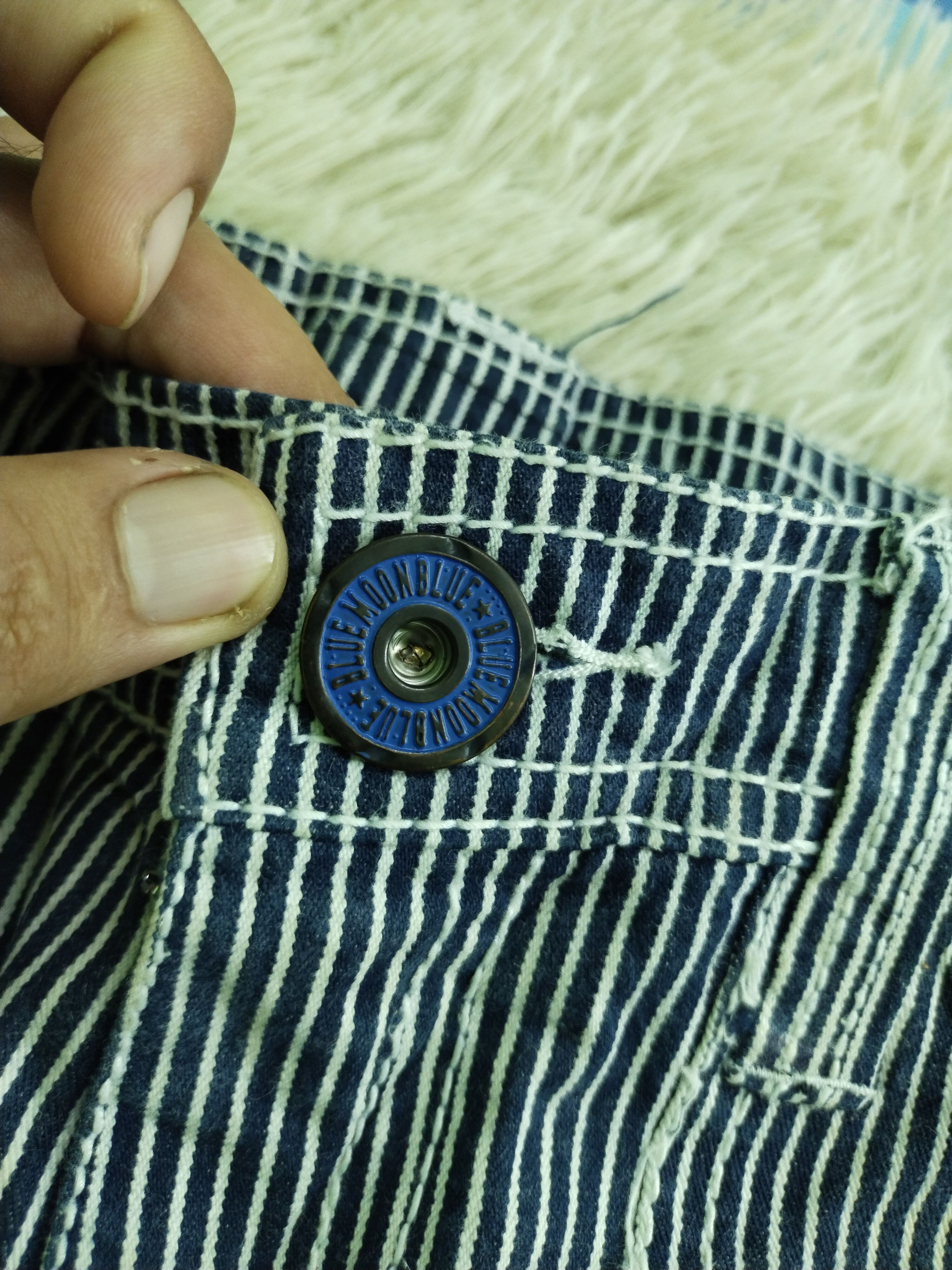 Japanese Brand Vintage Blue Moon Blue Patchwork Design Jeans Size US 33 - 2 Thumbnail