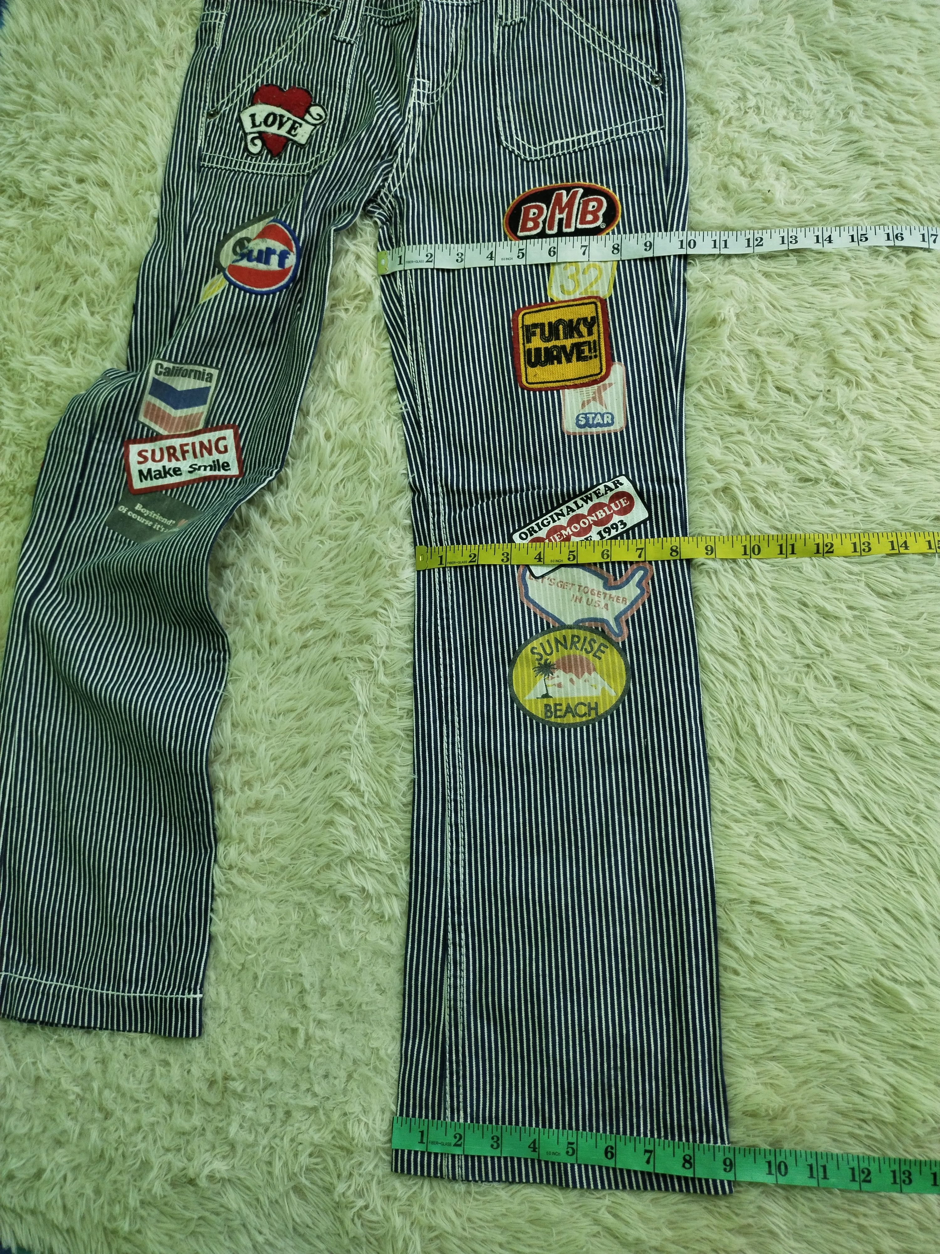 Japanese Brand Vintage Blue Moon Blue Patchwork Design Jeans Size US 33 - 19 Thumbnail
