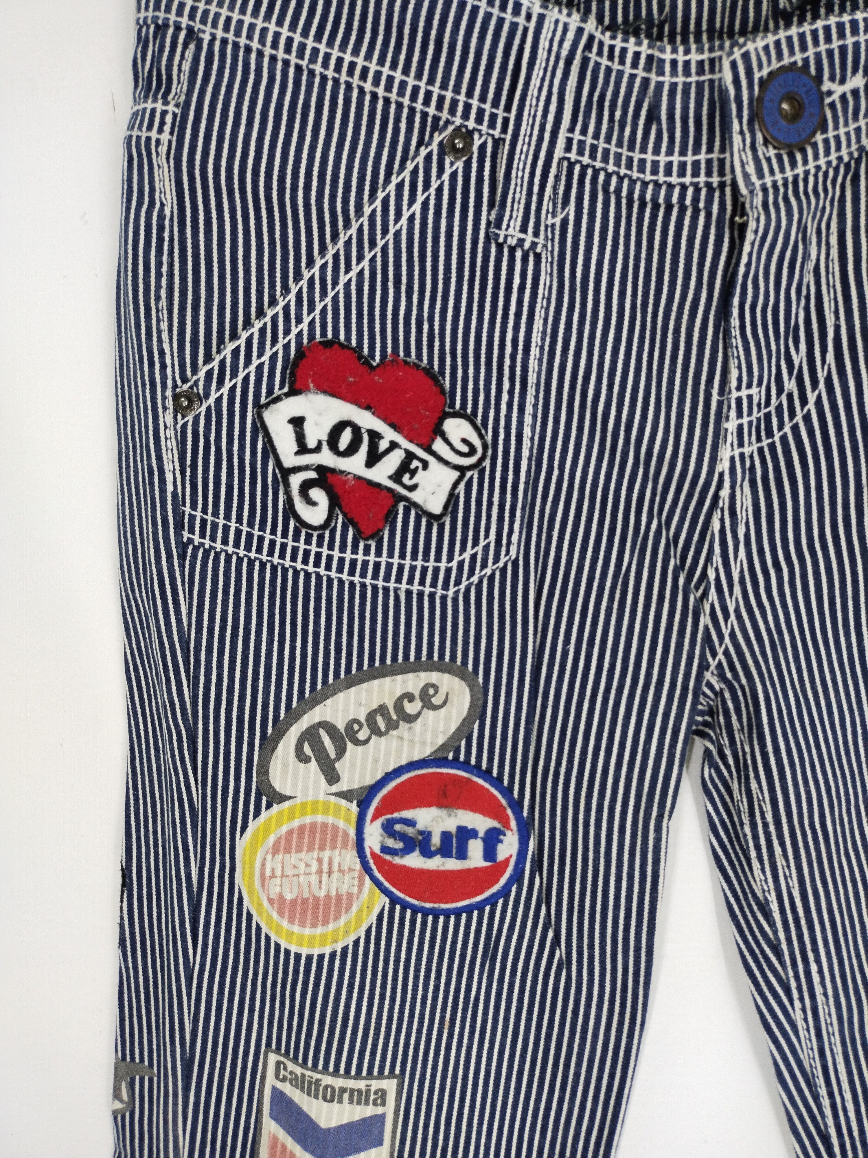 Japanese Brand Vintage Blue Moon Blue Patchwork Design Jeans Size US 33 - 4 Thumbnail