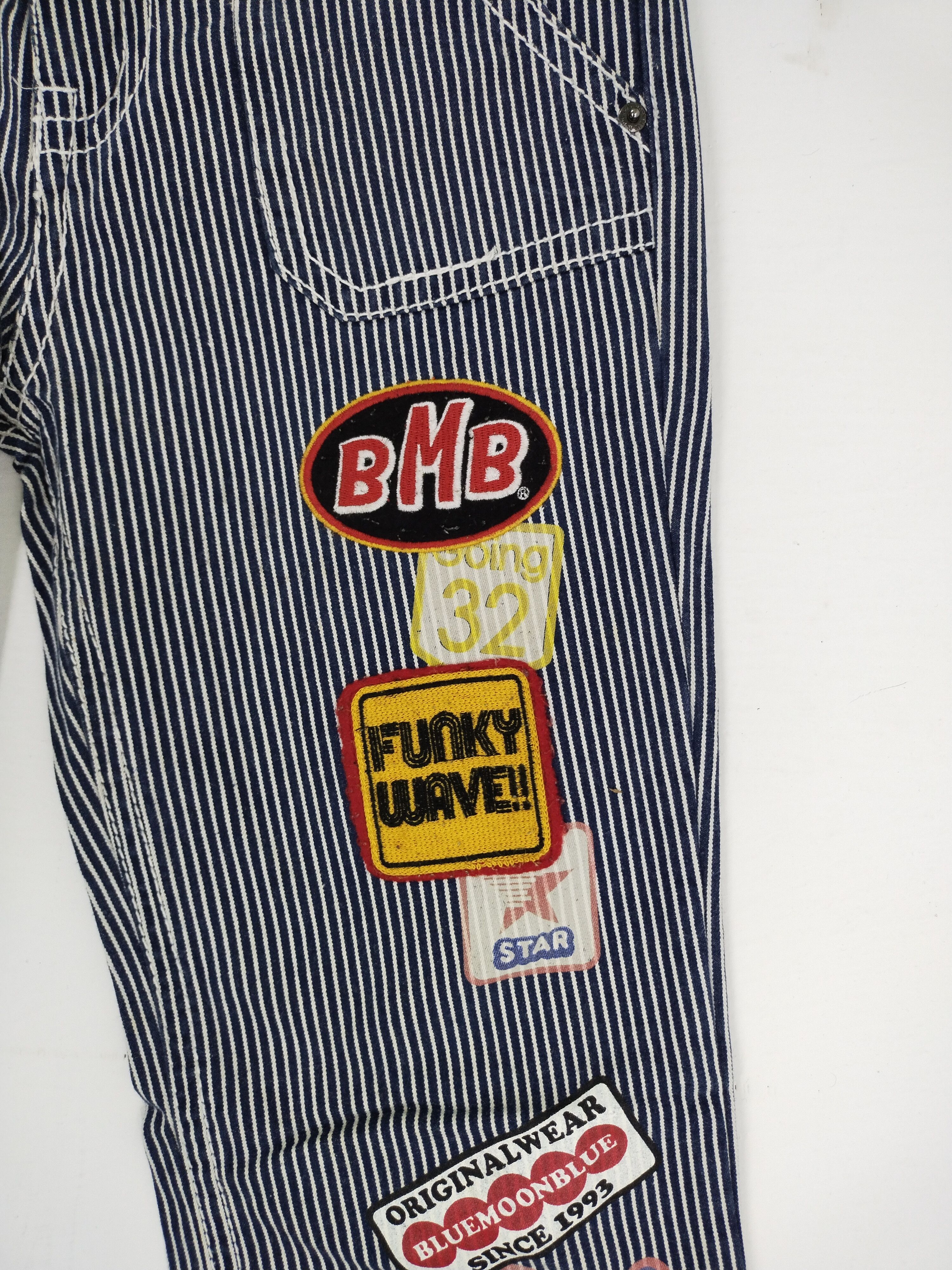 Japanese Brand Vintage Blue Moon Blue Patchwork Design Jeans Size US 33 - 6 Thumbnail