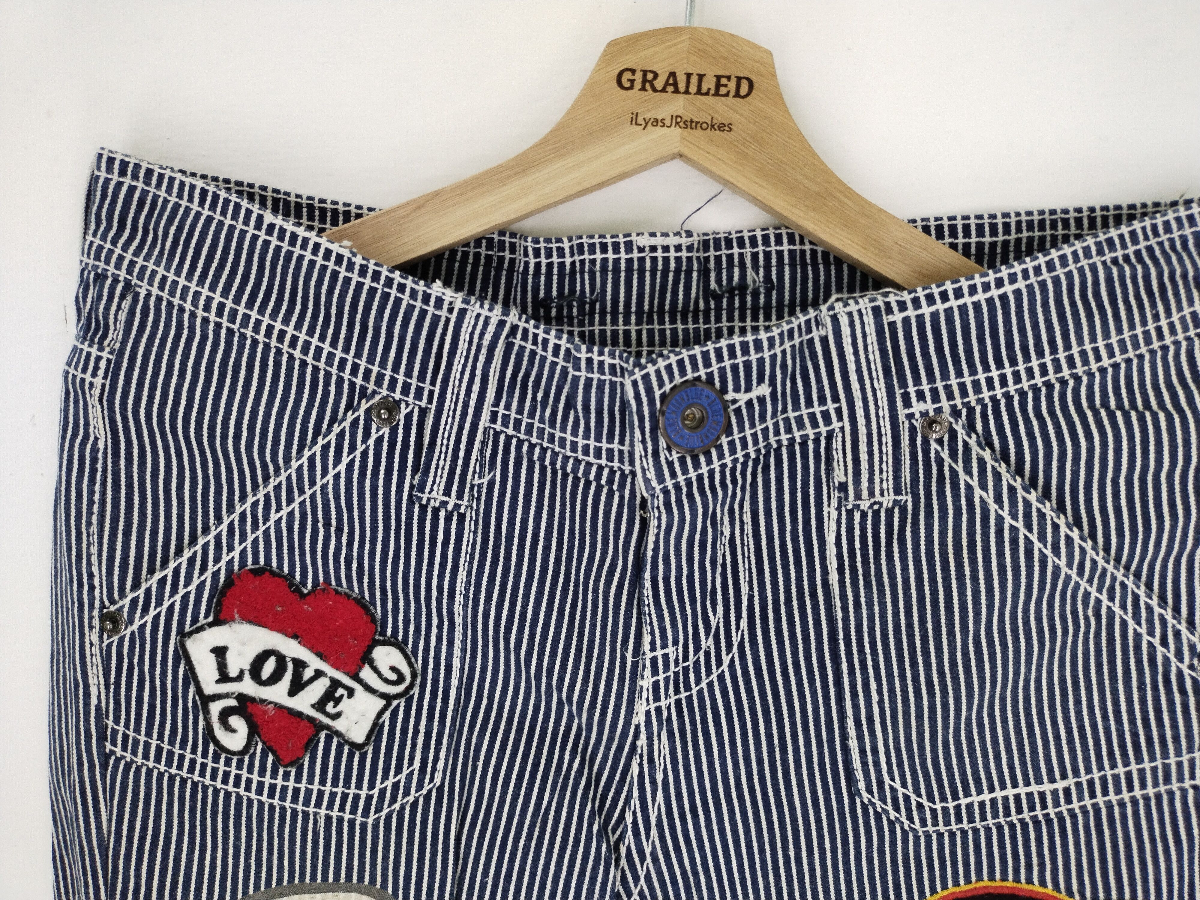 Japanese Brand Vintage Blue Moon Blue Patchwork Design Jeans Size US 33 - 22 Thumbnail