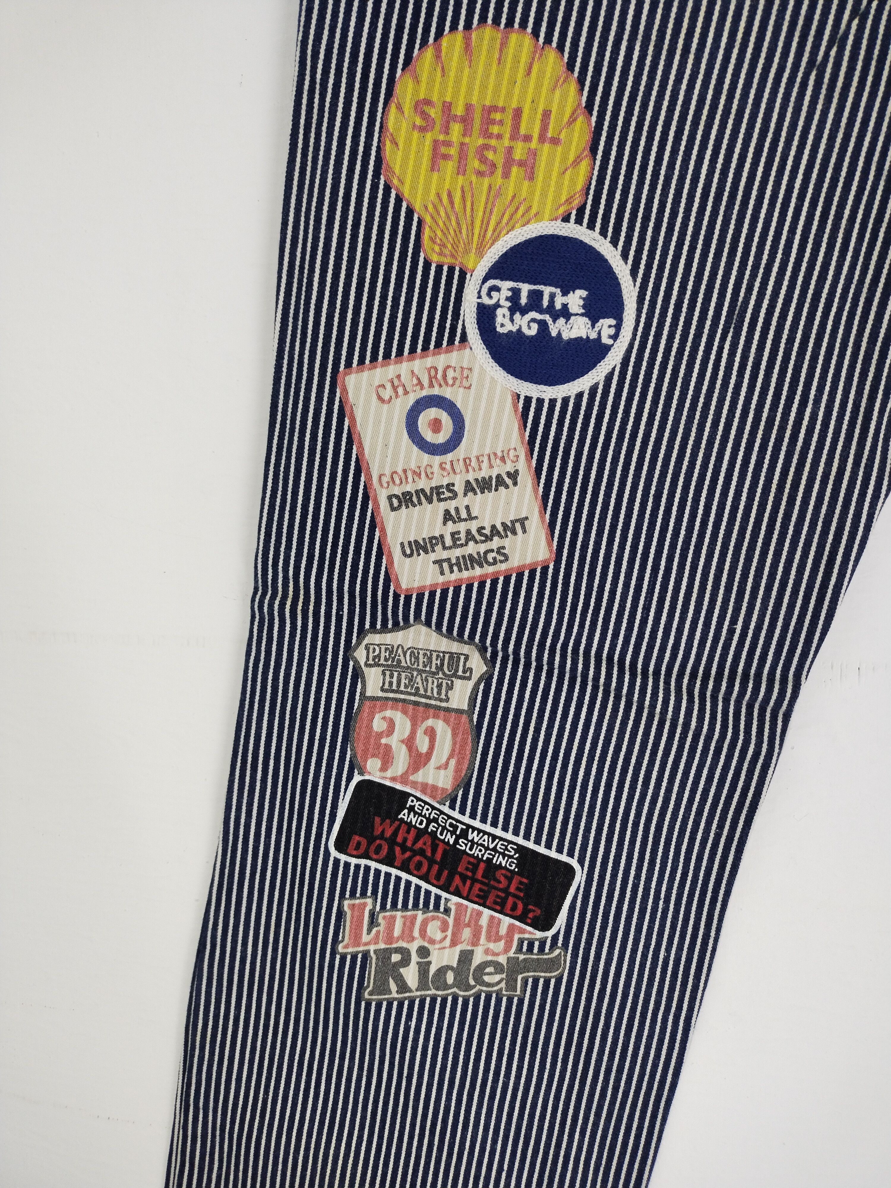 Japanese Brand Vintage Blue Moon Blue Patchwork Design Jeans Size US 33 - 11 Thumbnail