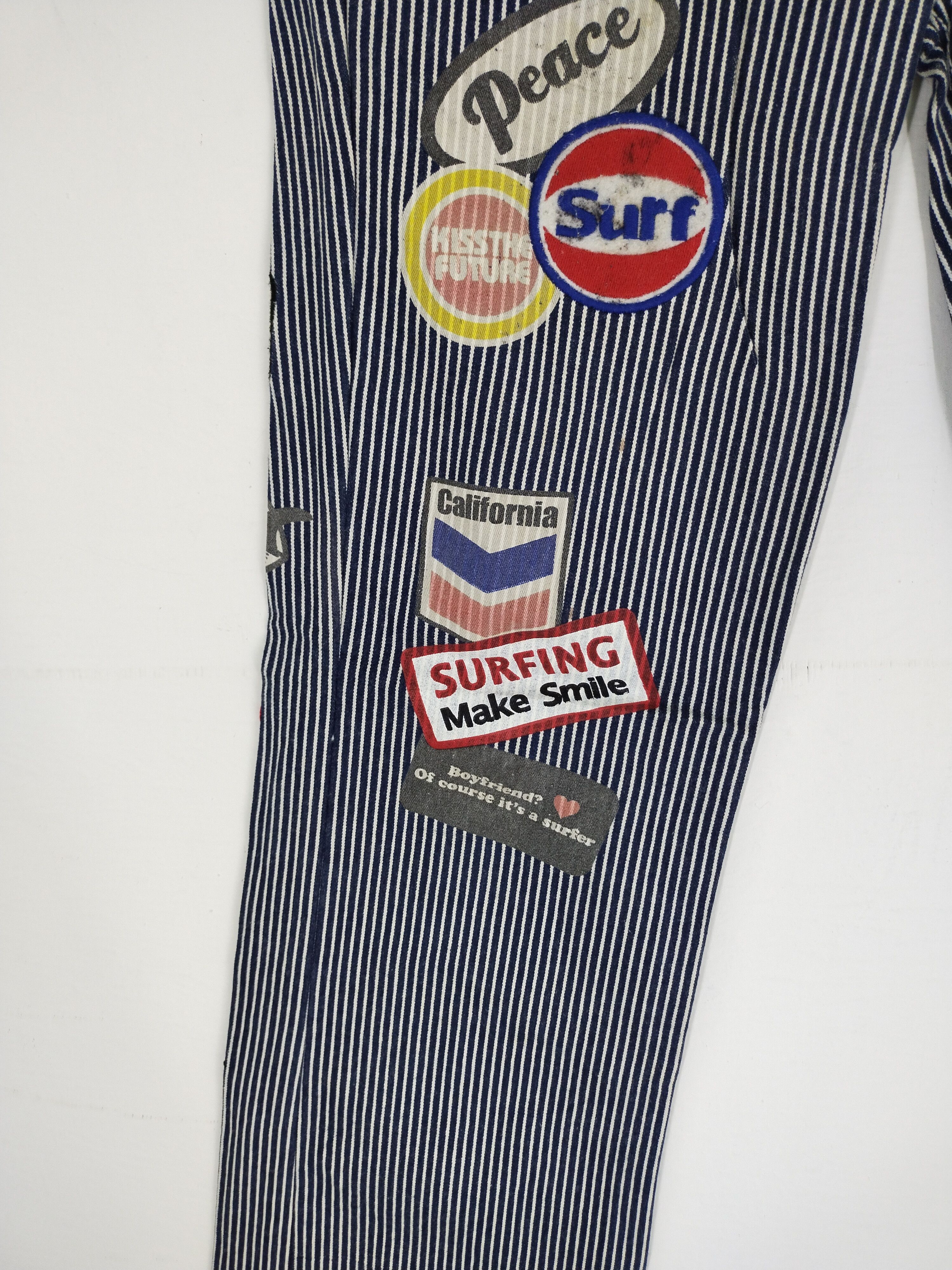 Japanese Brand Vintage Blue Moon Blue Patchwork Design Jeans Size US 33 - 3 Thumbnail