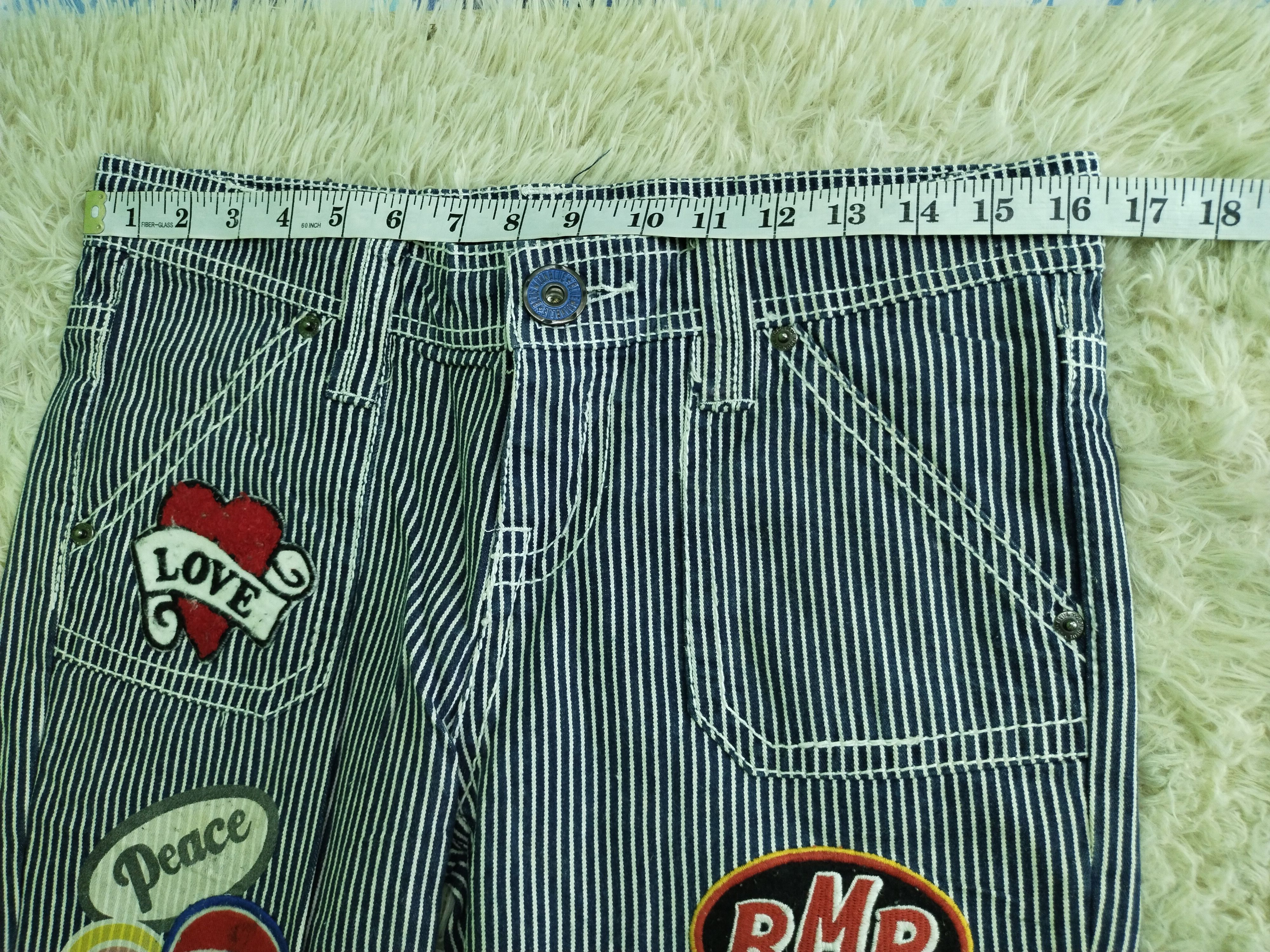 Japanese Brand Vintage Blue Moon Blue Patchwork Design Jeans Size US 33 - 21 Thumbnail