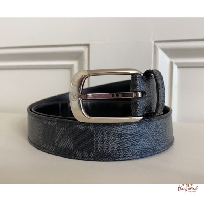 Louis Vuitton Belt Inventeur Damier Graphite Black/Grey in Canvas