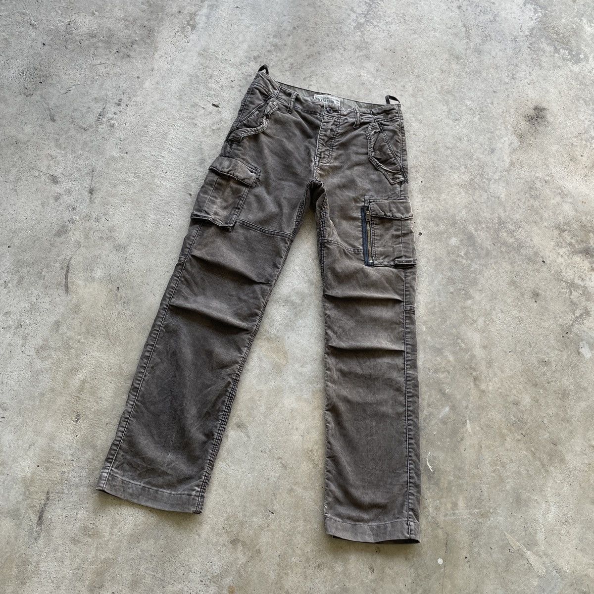 image of Corduroi Club x Utility Pro Wear Vintage Back Number Curduroi Faded Multipocket Cargo Pants (Size 3
