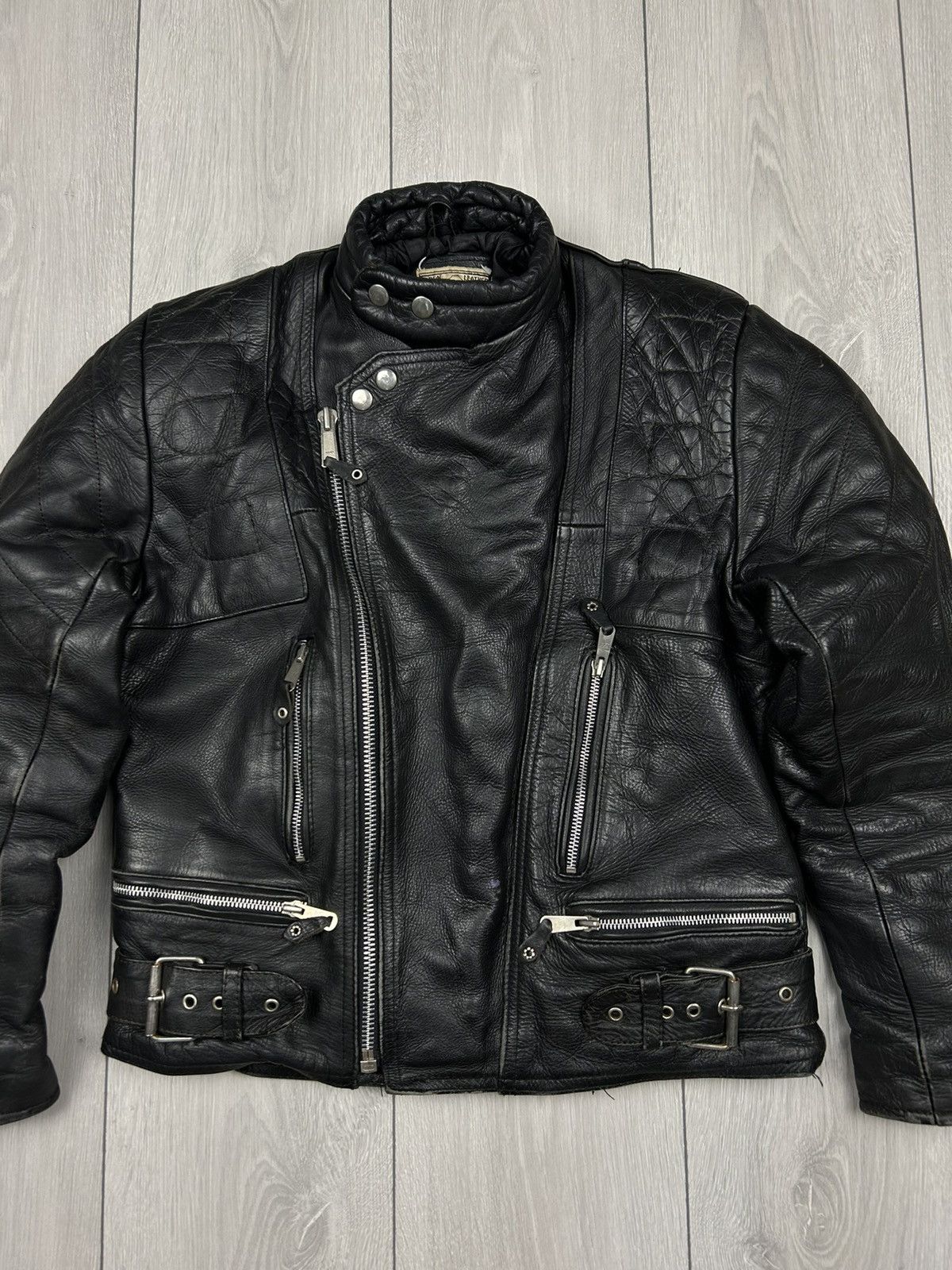 Vintage Leather biker vintage Jacket Black size S Size US S / EU 44-46 / 1 - 4 Thumbnail