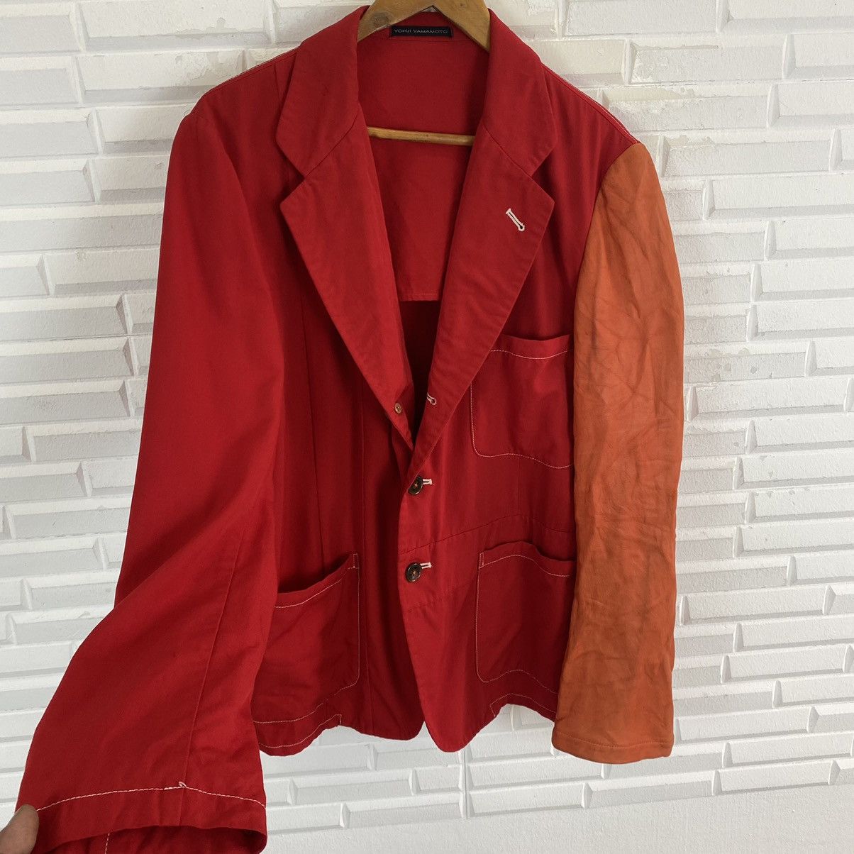 Yohji Yamamoto ☀️Y'S YOHJI YAMAMOTO LEATHER SLEEVE JACKET Size US M / EU 48-50 / 2 - 7 Thumbnail
