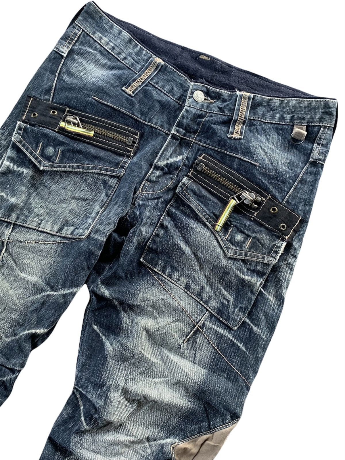 PPFM 💸BINDINGOFFER💸 PPFM Multi zipper Pocket Bondage Flare Denim Size US 30 / EU 46 - 3 Thumbnail