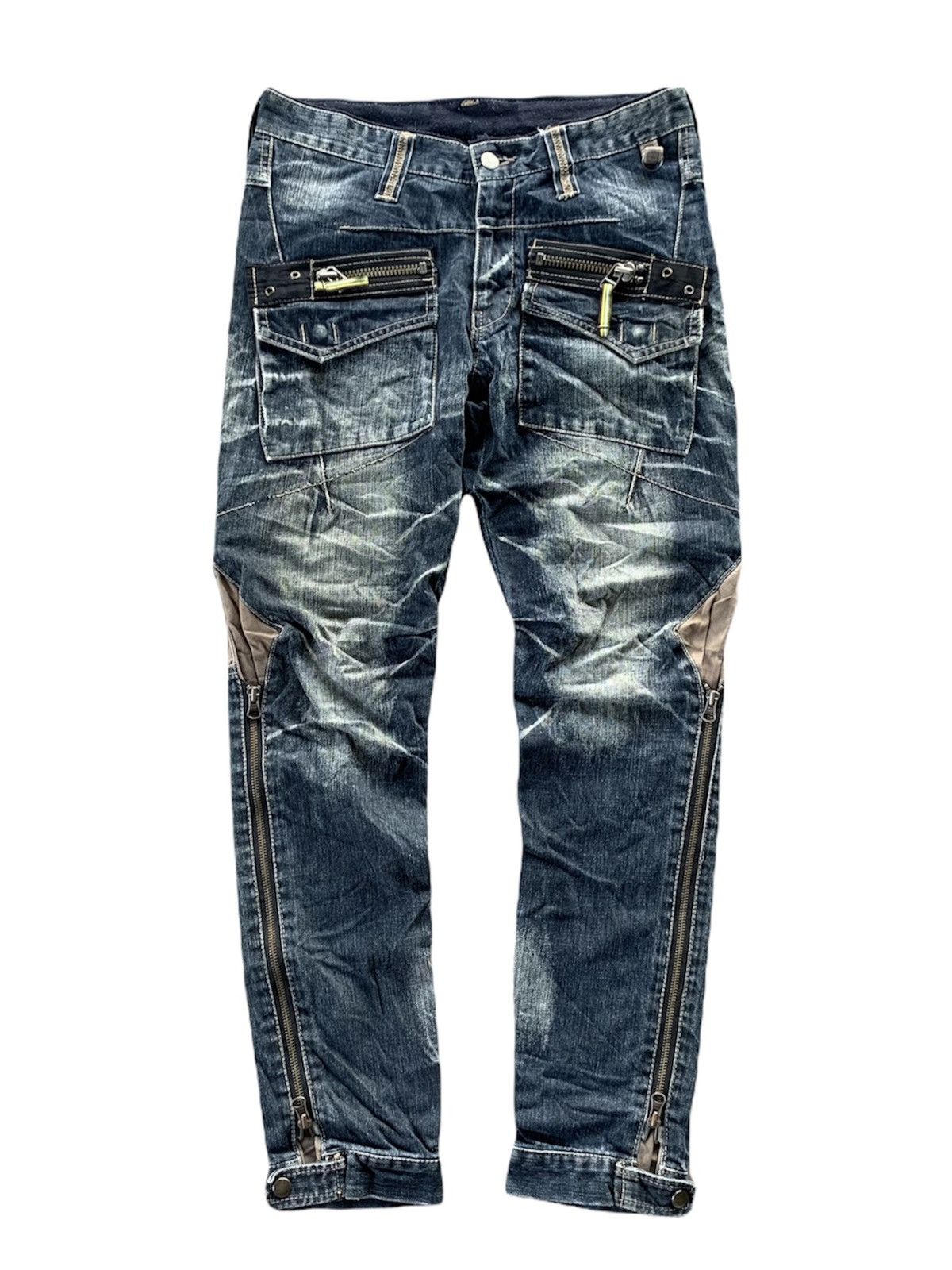 PPFM 💸BINDINGOFFER💸 PPFM Multi zipper Pocket Bondage Flare Denim Size US 30 / EU 46 - 1 Thumbnail