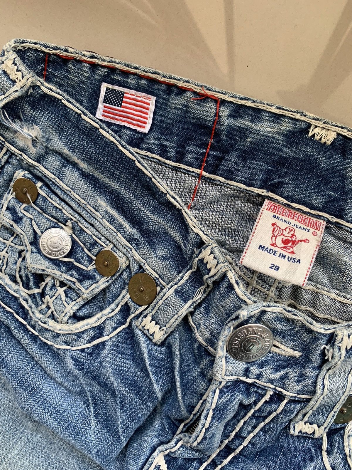 True Religion Vintage True Religion Distressed Denim Pants Size US 29 - 6 Thumbnail